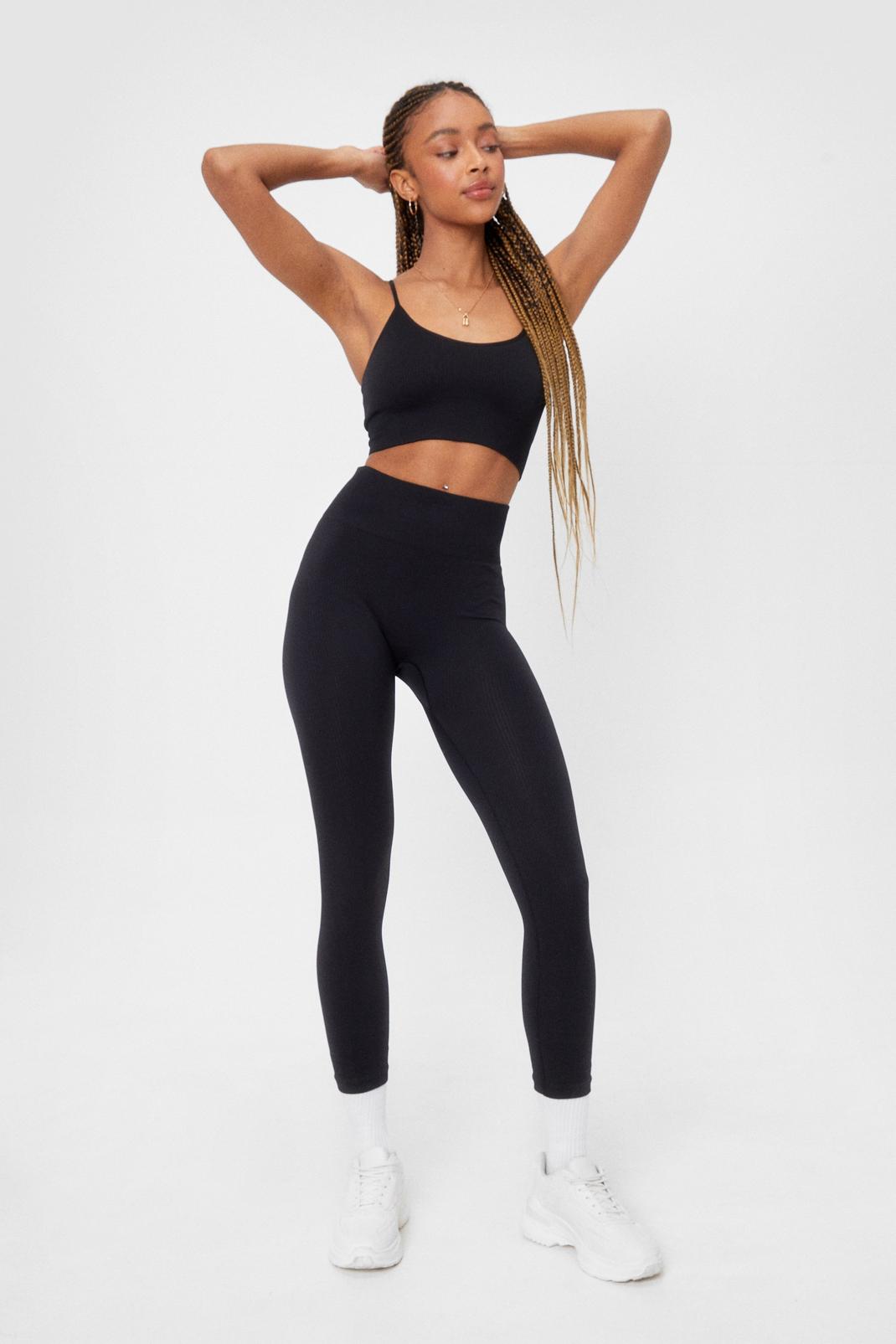 PrettyLittleThing Acid Wash Seamless Soft Rib High Waist Gym Leggings -  Charcoal • Price »