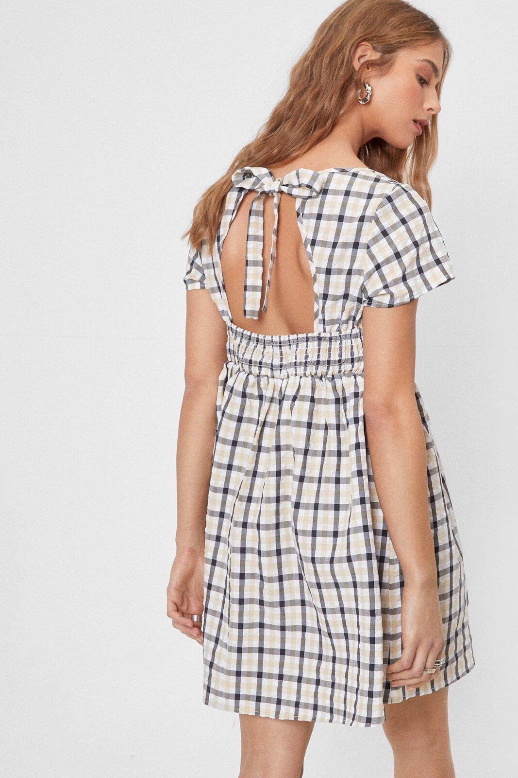 square neck tie dress