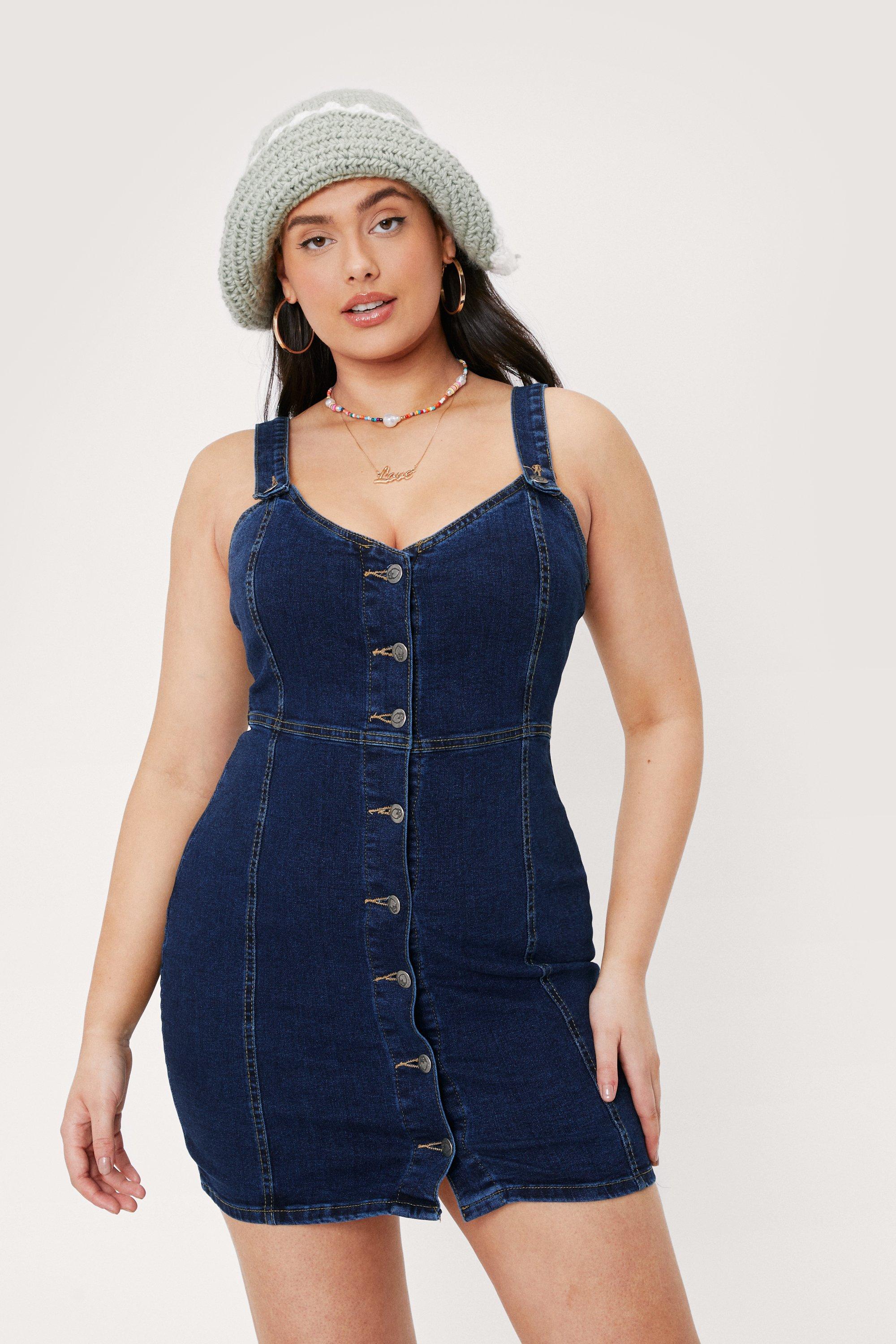 Plus Size Denim Button Down Mini Dress | Nasty Gal