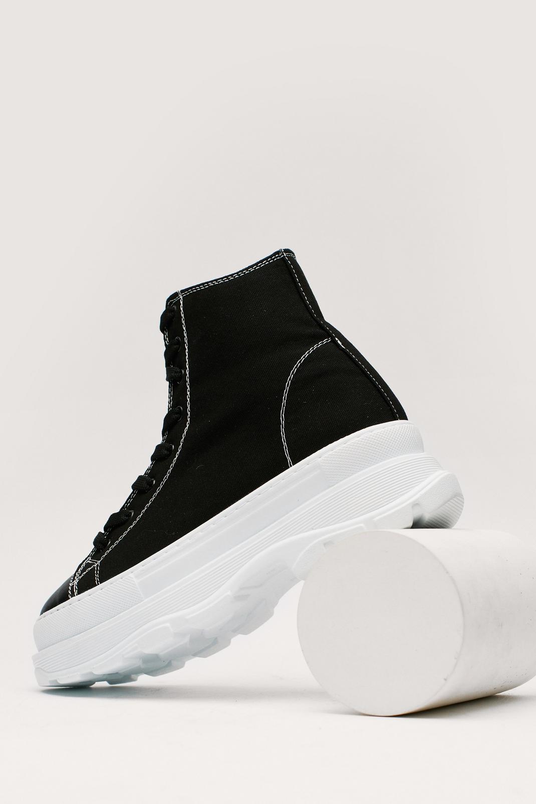 Black Contrast High Ankle Platform Sneakers image number 1