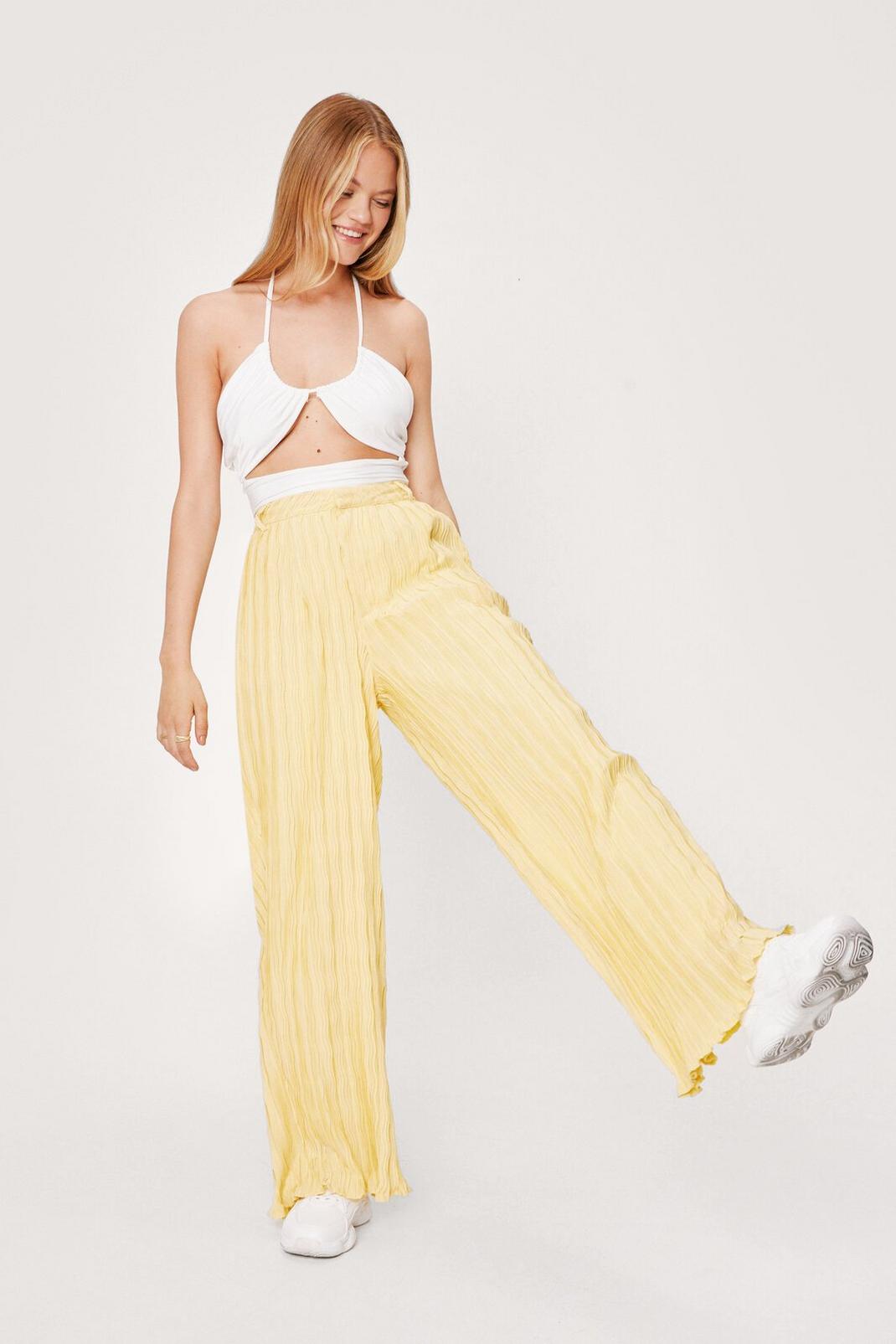 136 Plisse High Waisted Wide Leg Trousers image number 2