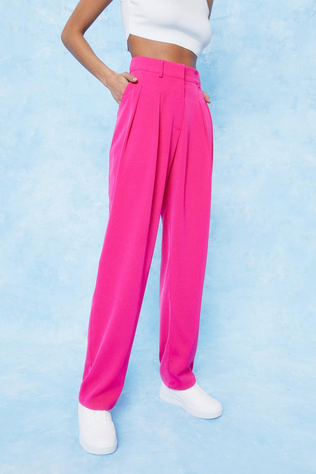126 Pleated Tailored High Waisted Wide Leg Pants image number 2