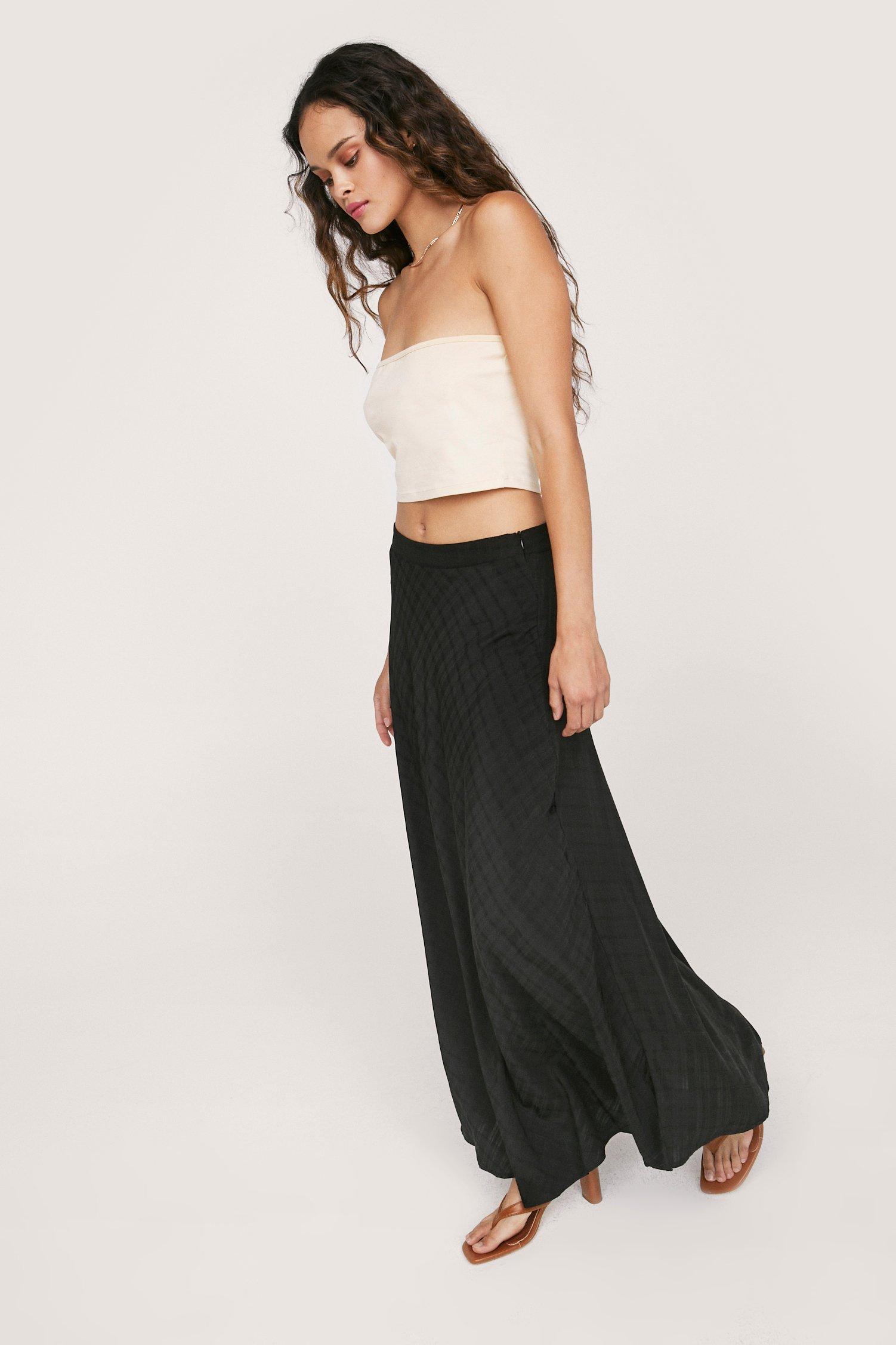 jacquard midi high waist skirt