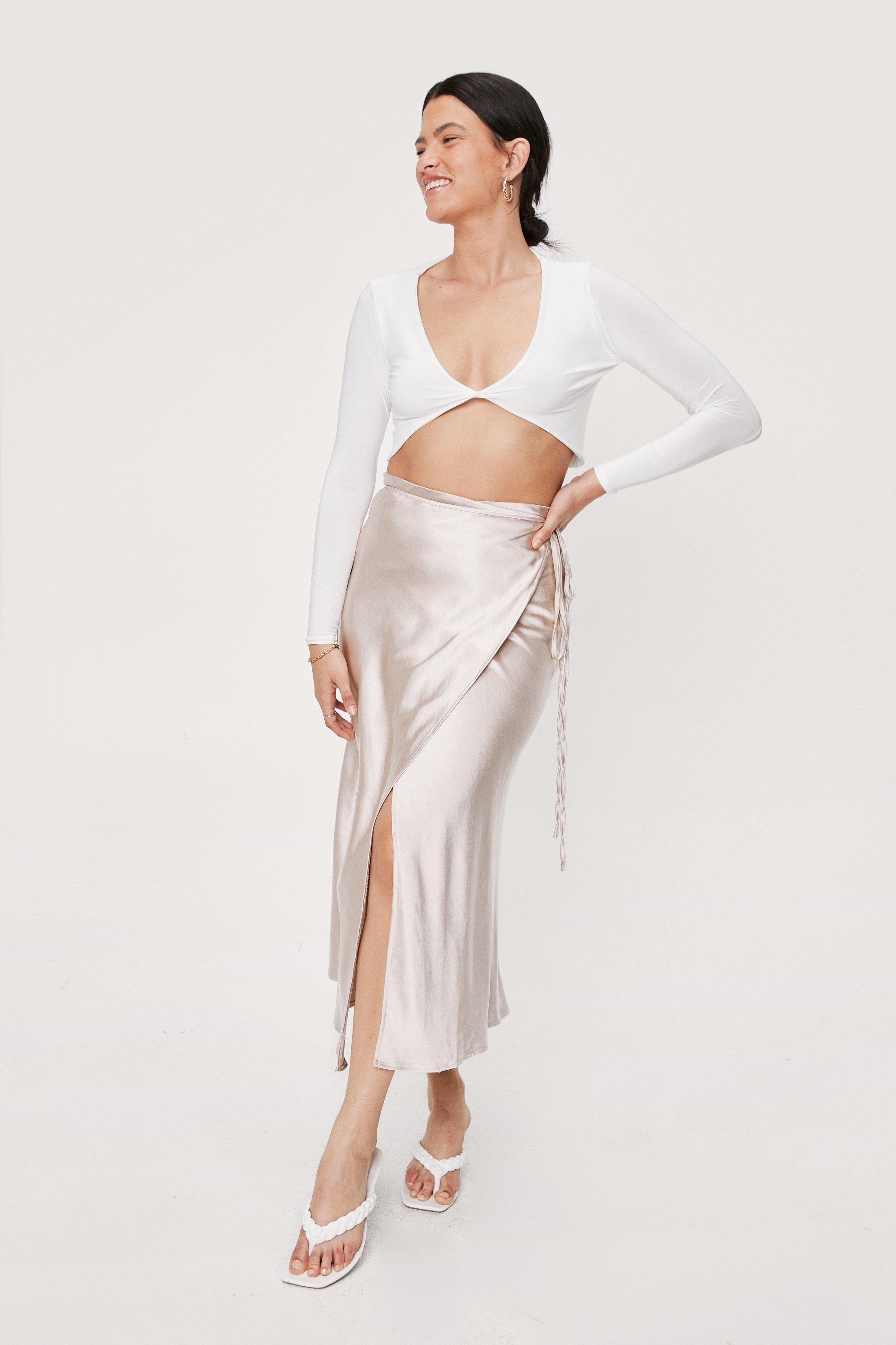 Nasty gal white outlet midi skirt