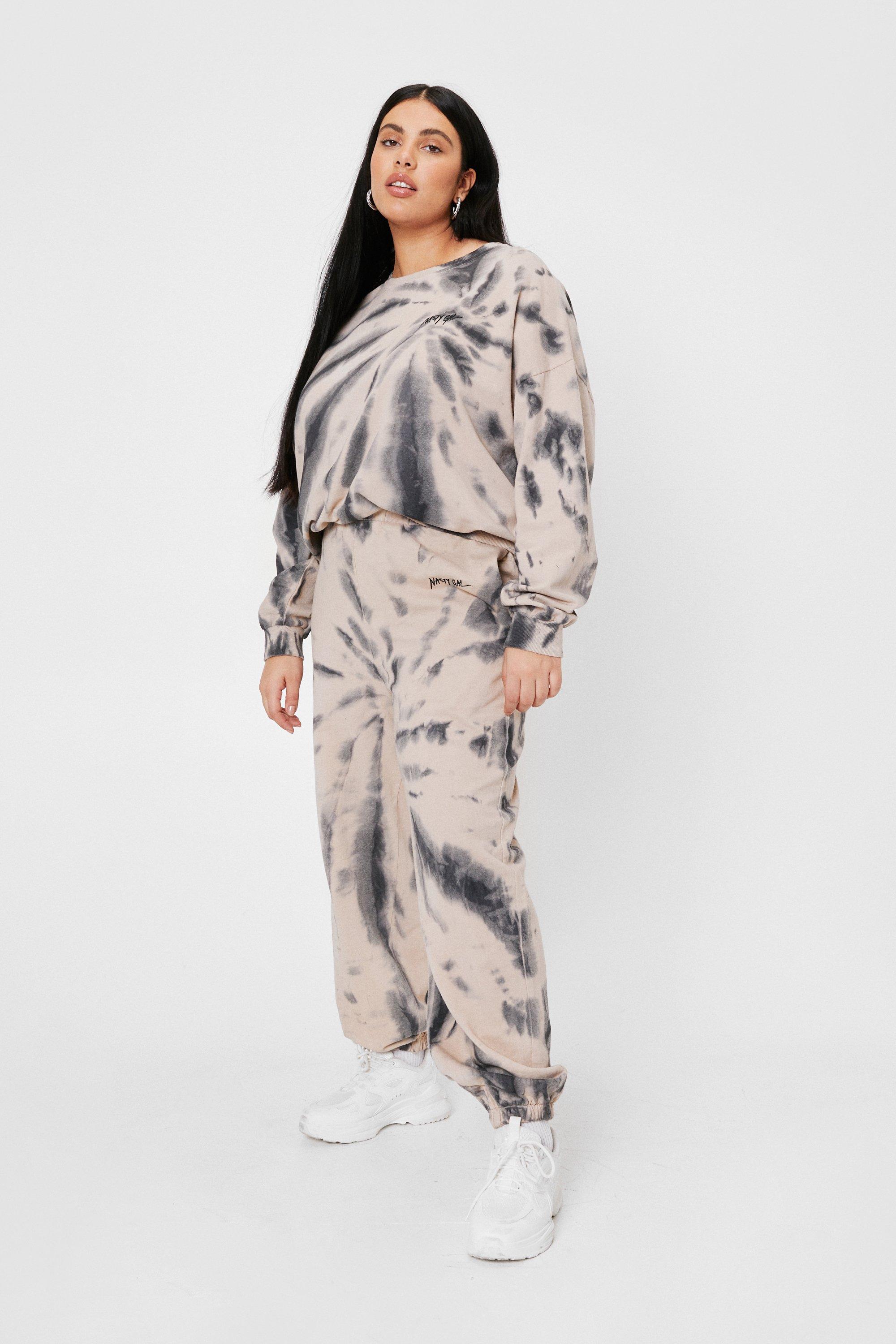 Plus size tie discount dye jogger set