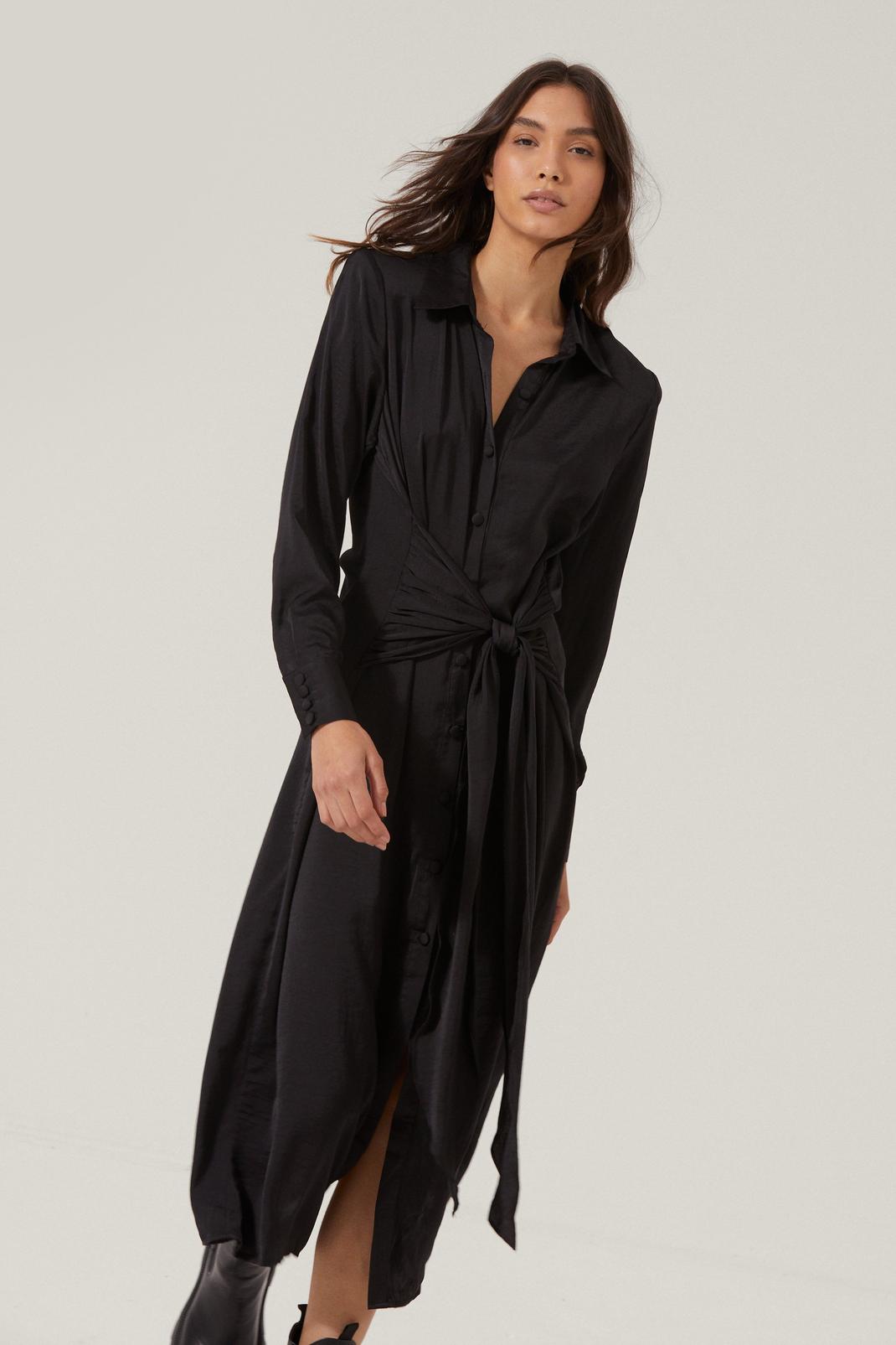 black tie shirt dress