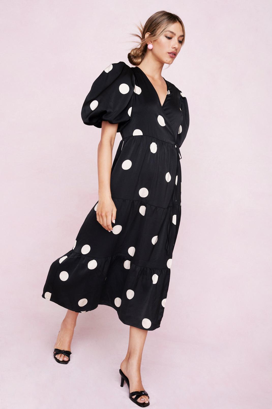 105 Polka Dot Wrap Midi Dress image number 2
