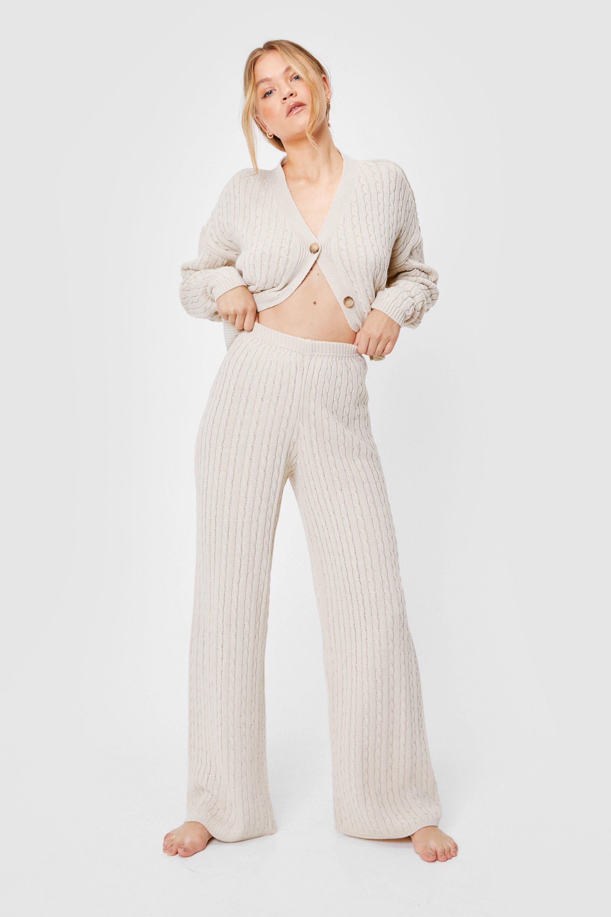 wide leg knitted pants