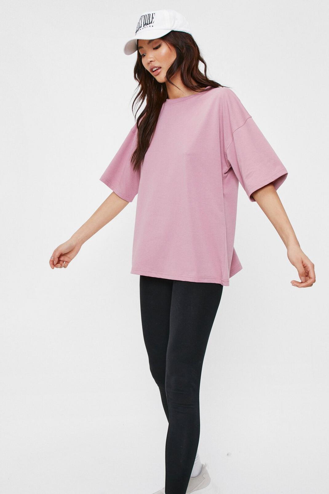 Dusky pink Work It Out Oversized Crew Neck Tee image number 1