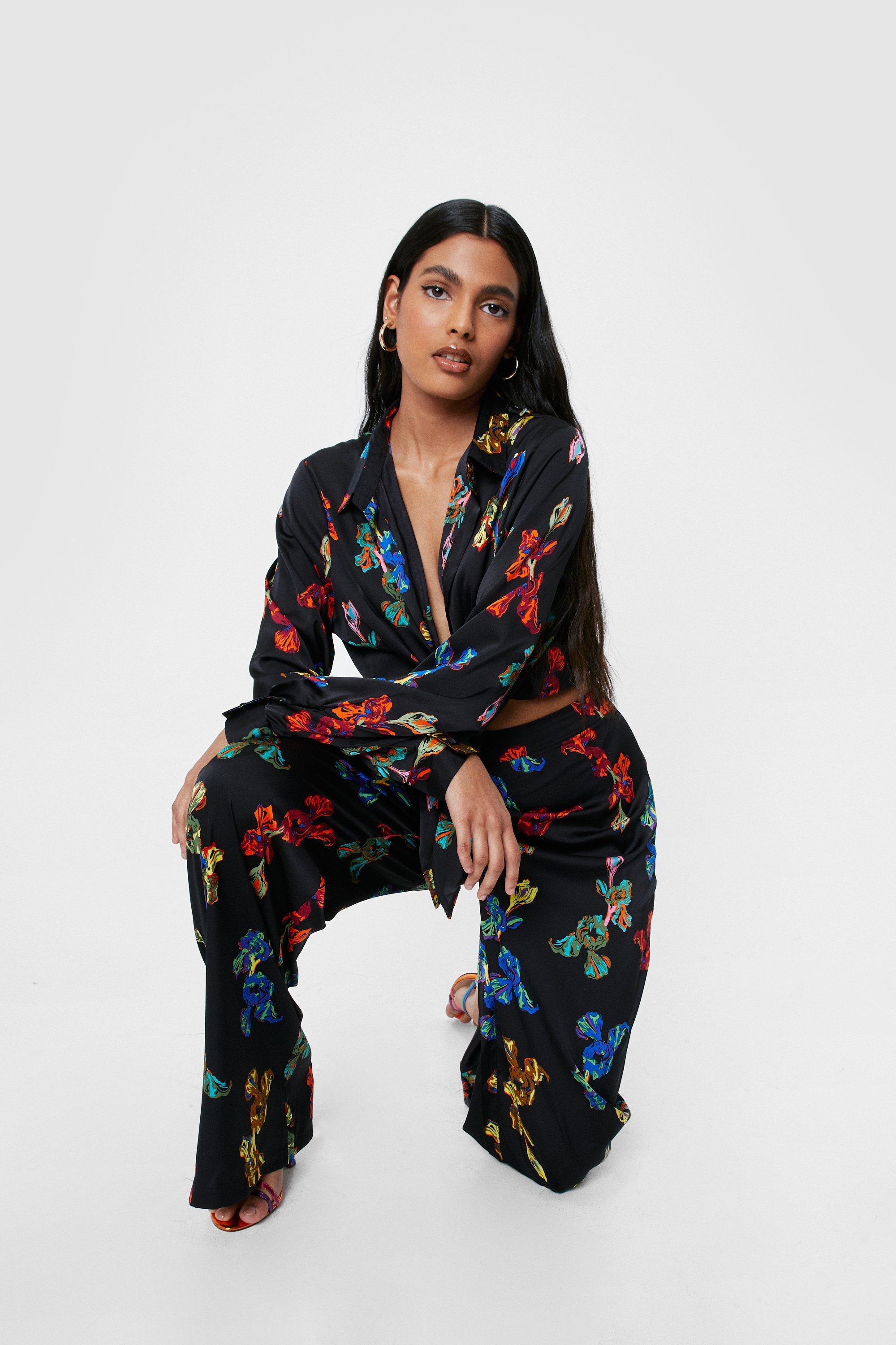 floral straight leg pants