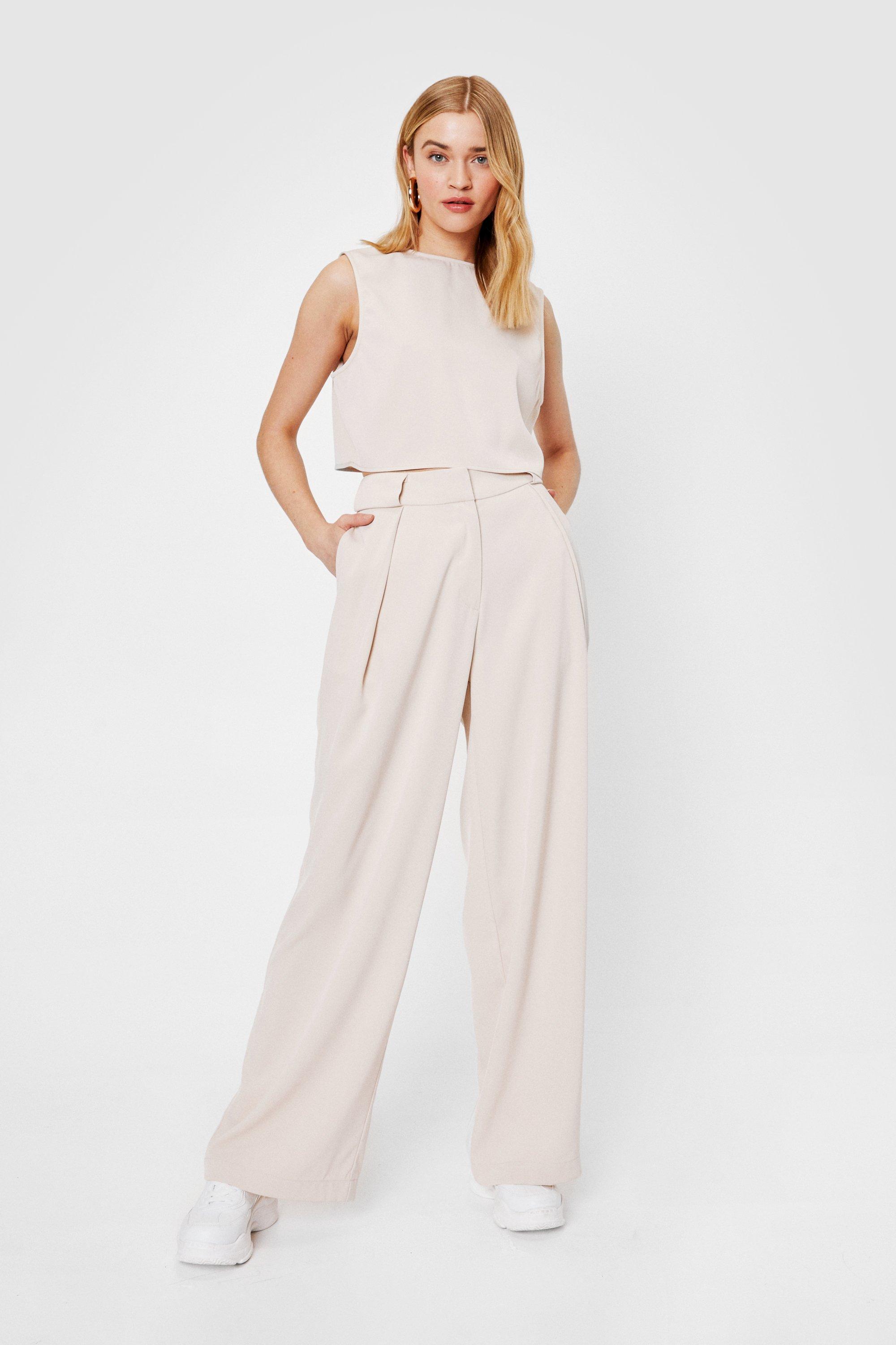 pleated pants high waisted