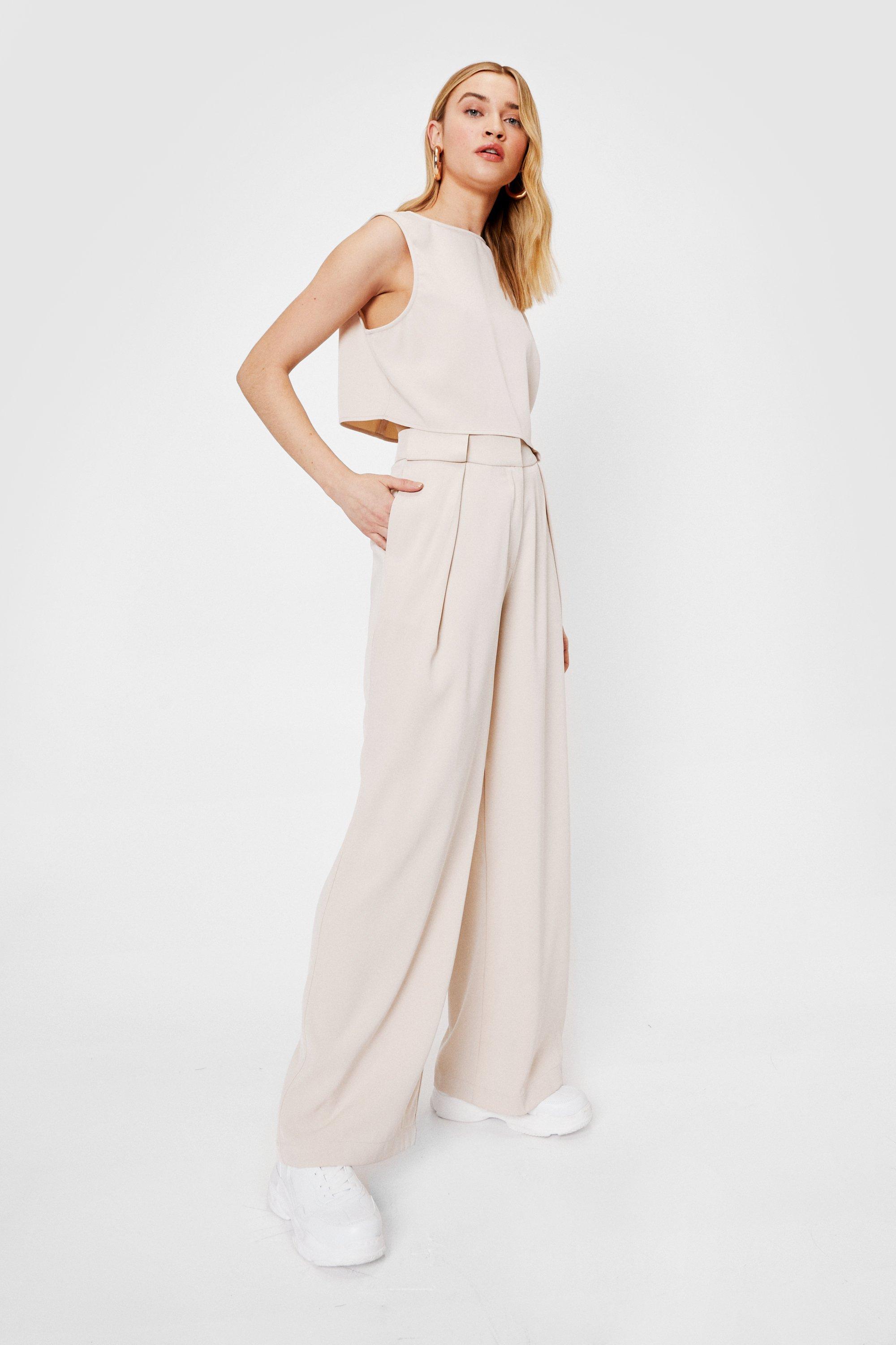 Pleated Wide Leg Dress Pants