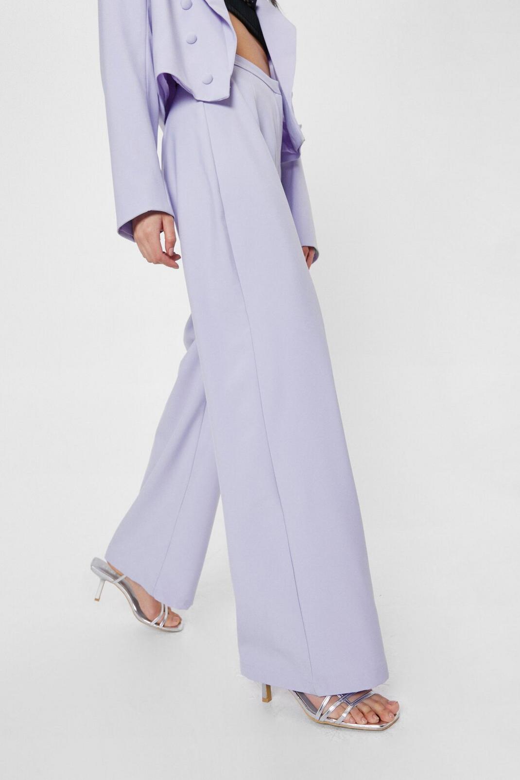 Pantalon de costume large à détails pincés, Lilac image number 1