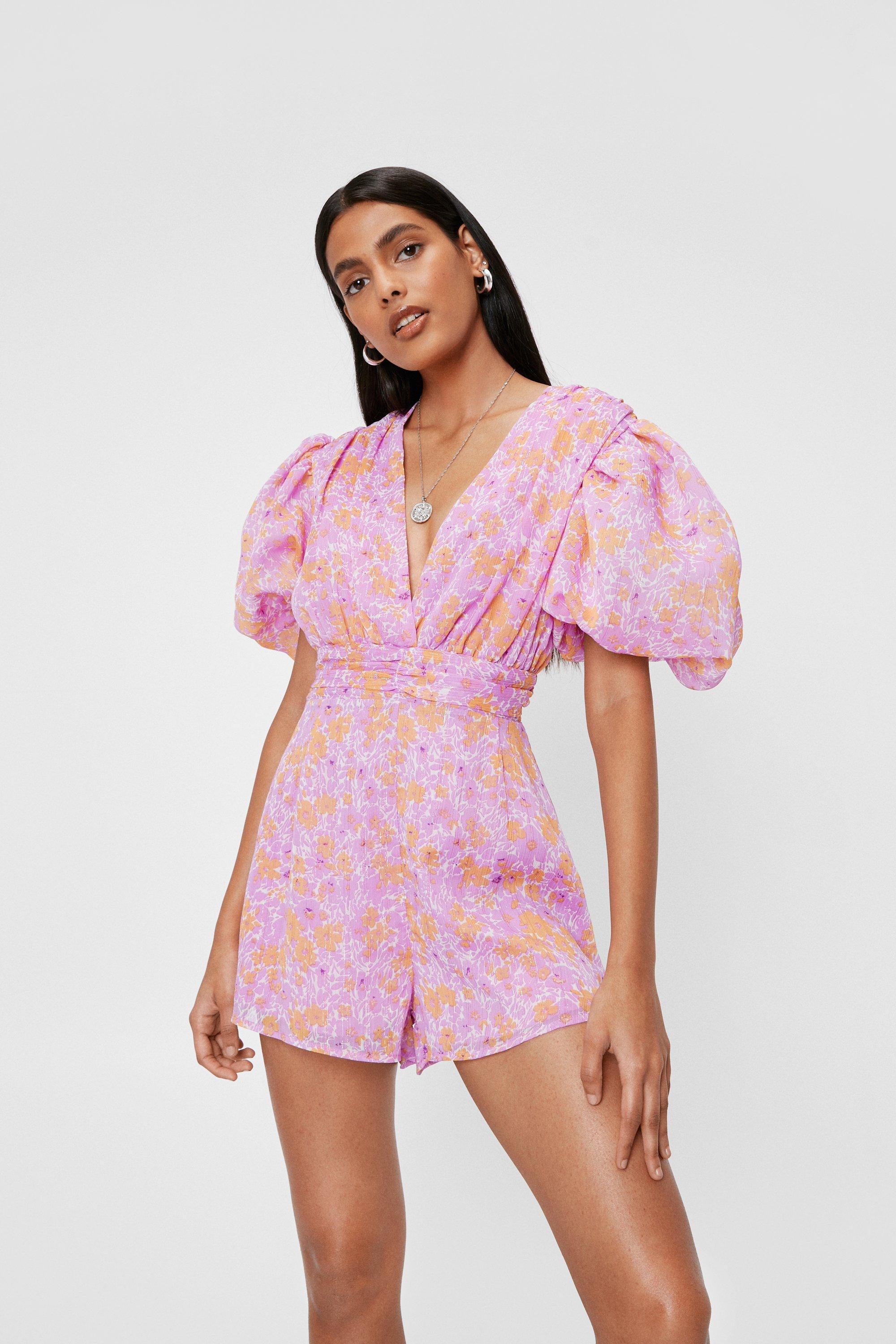 puff sleeve playsuit