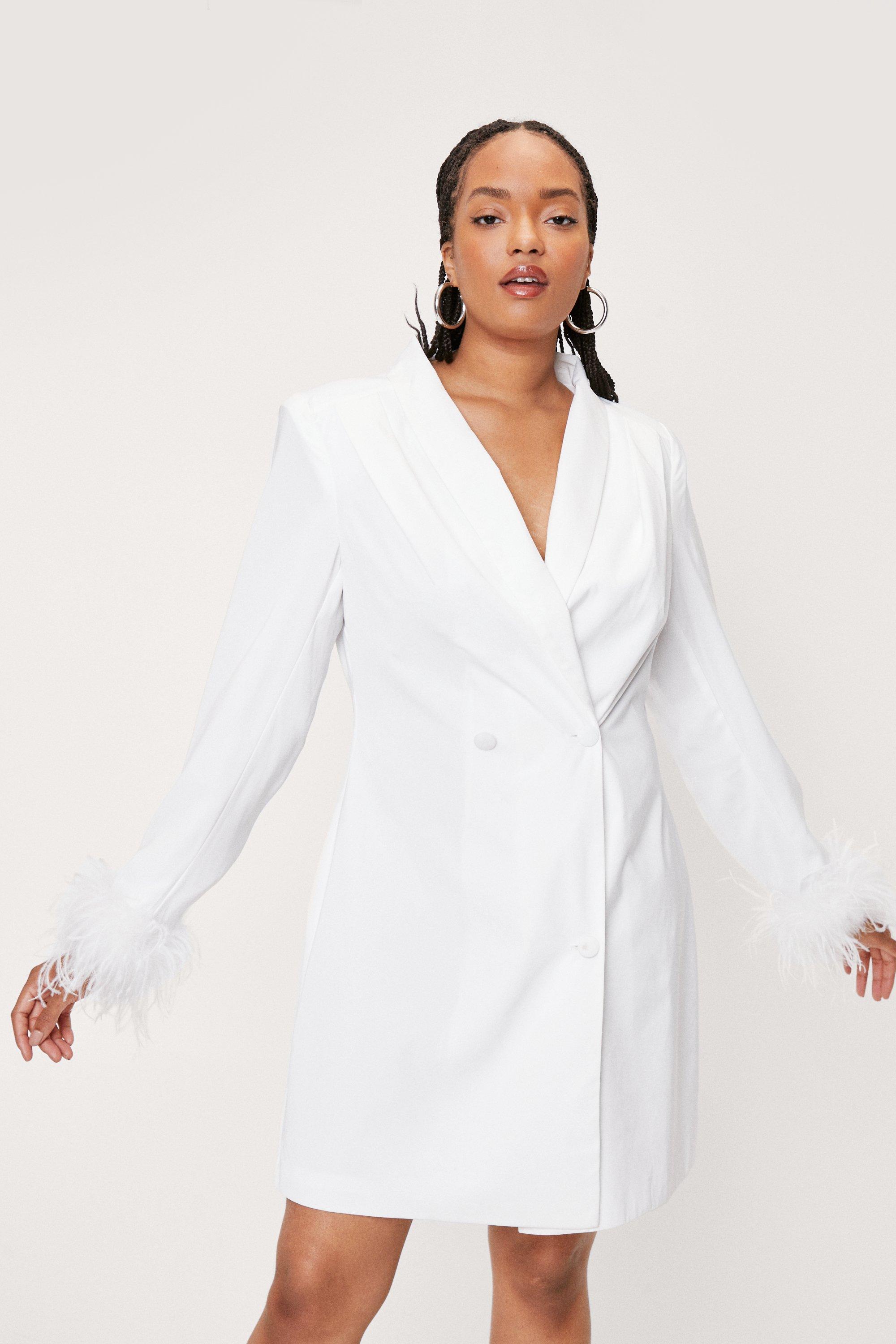 Plus size best sale blazer dress white