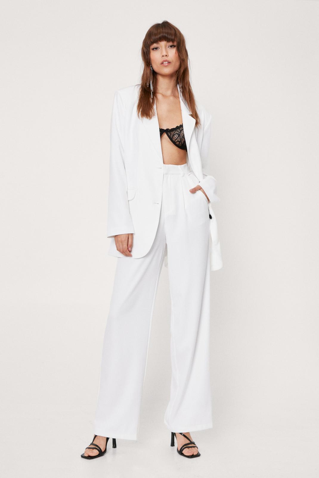 Ivory Bridal High Waisted Tailored Trousers image number 1
