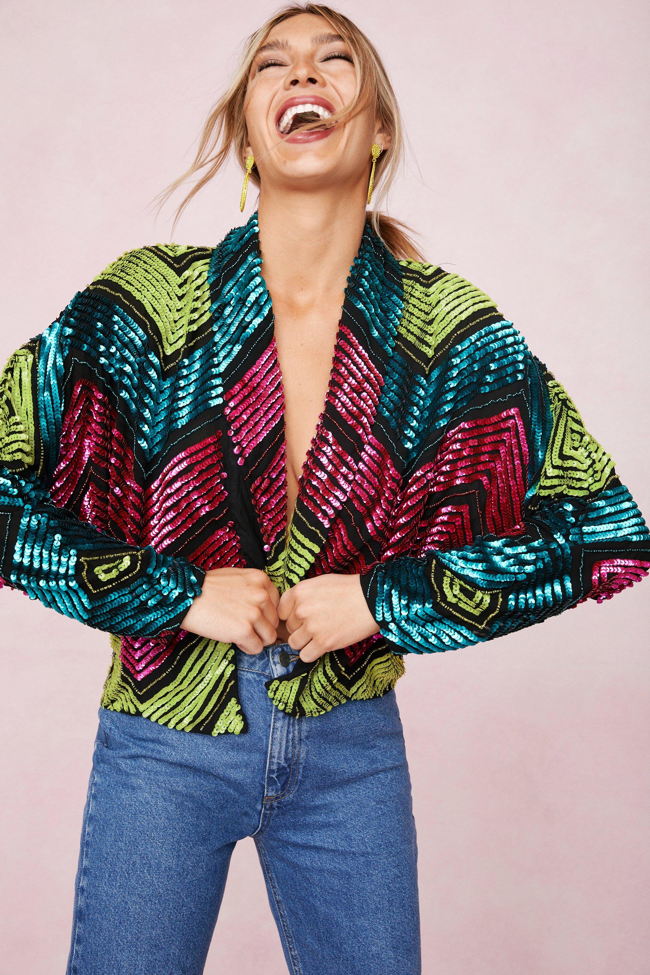 Sequin shop embellished jacket