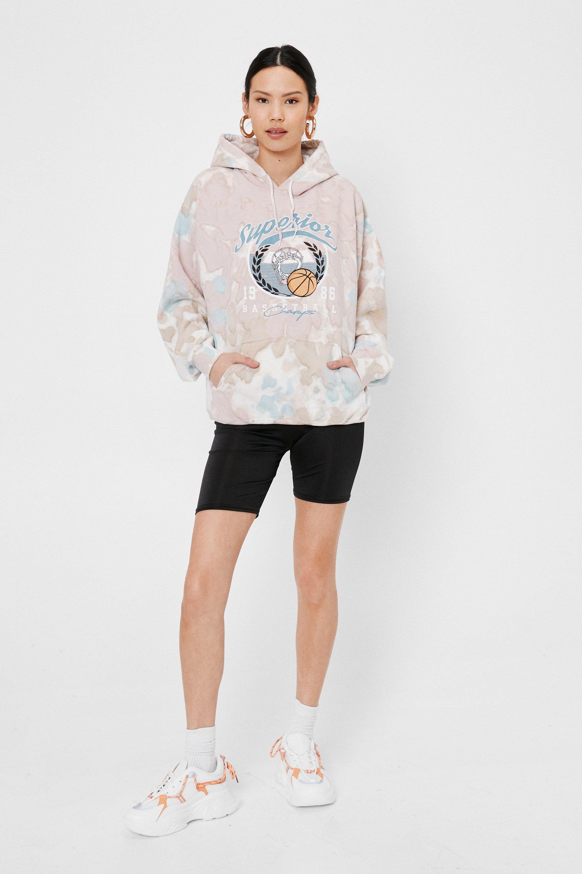 Sweat oversize effet tie dye a capuche et impression Superior Basketball Champs