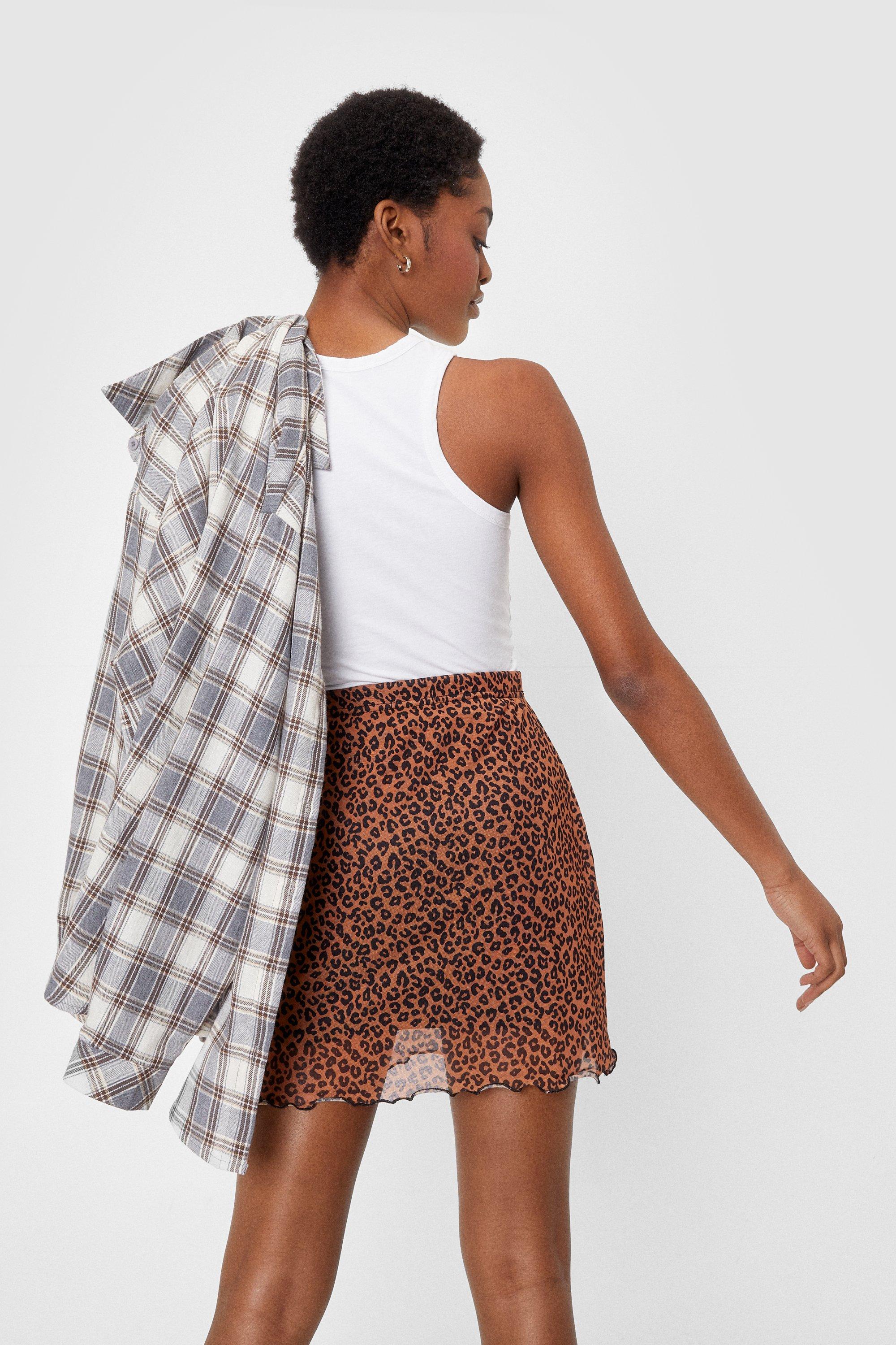 Nasty gal outlet leopard wrap skirt