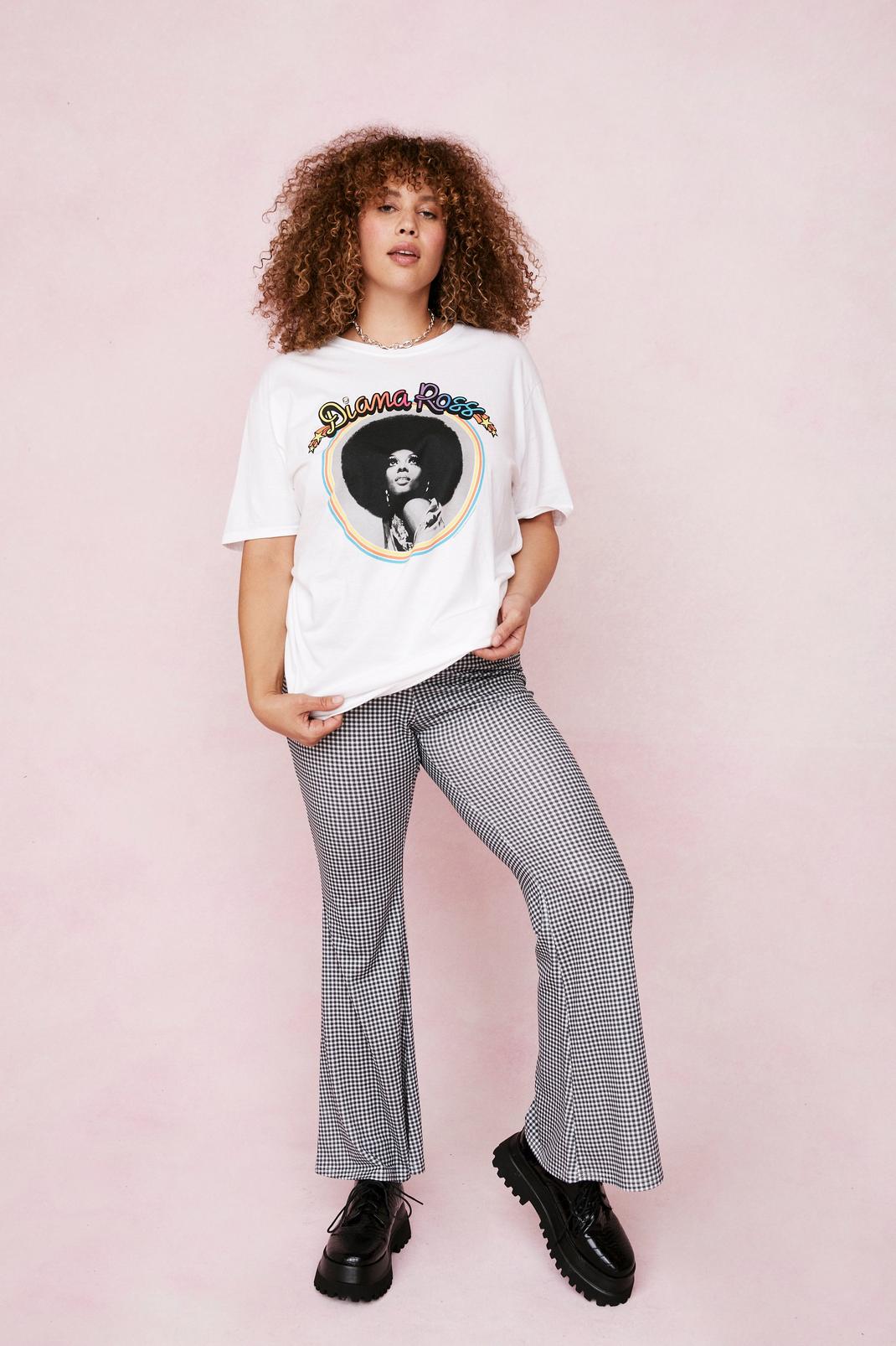 White Diana Ross Plus Size Graphic Band T-Shirt image number 1