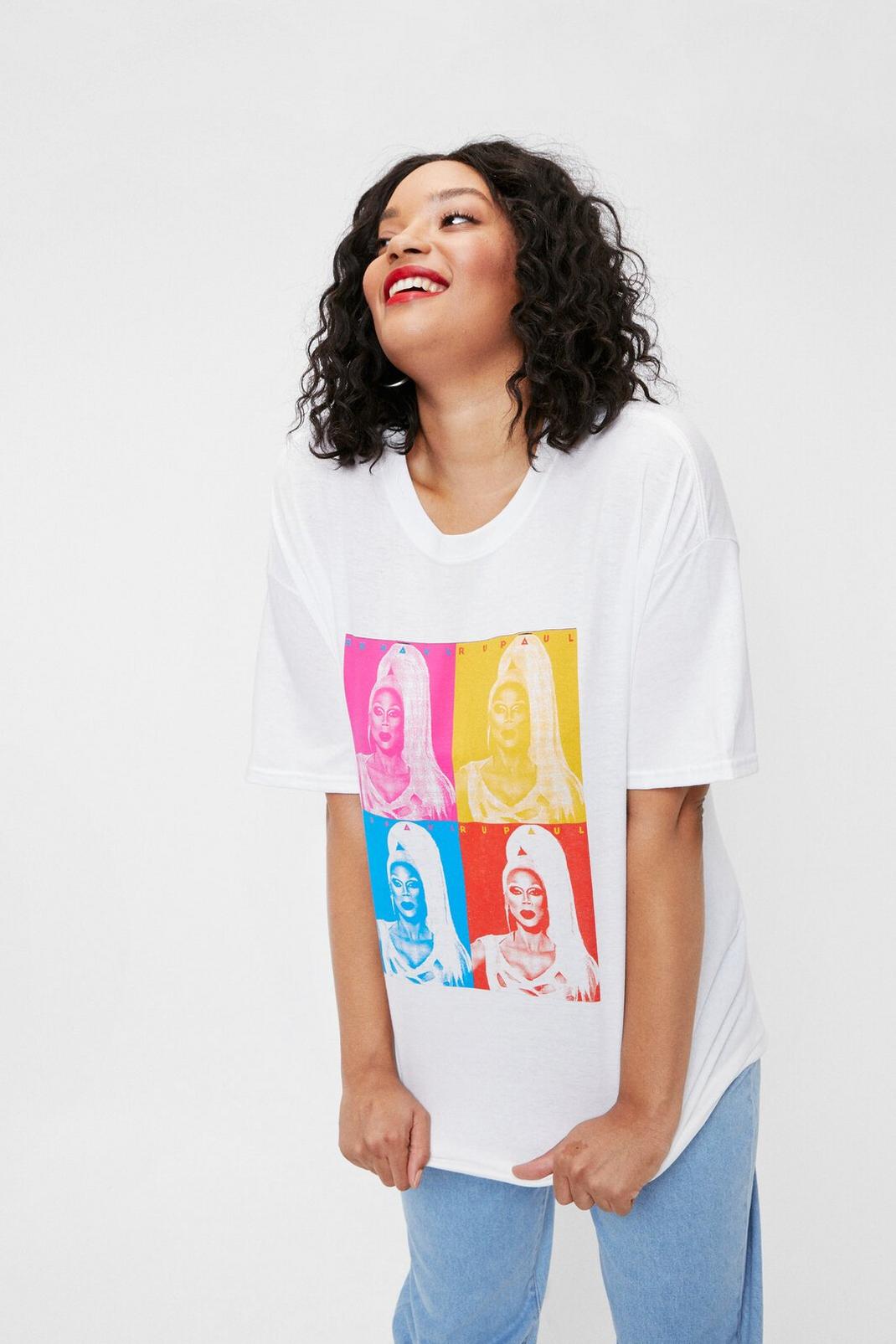 White Plus Size RuPaul Graphic T-Shirt image number 1