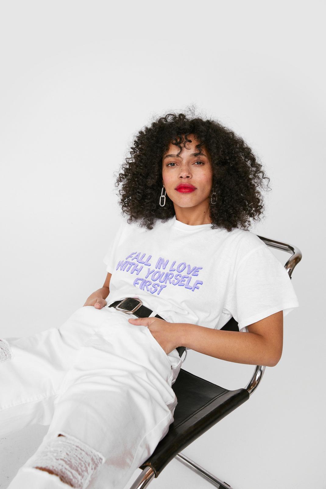Fall in Love With Yourself Graphic T-Shirt | Nasty Gal