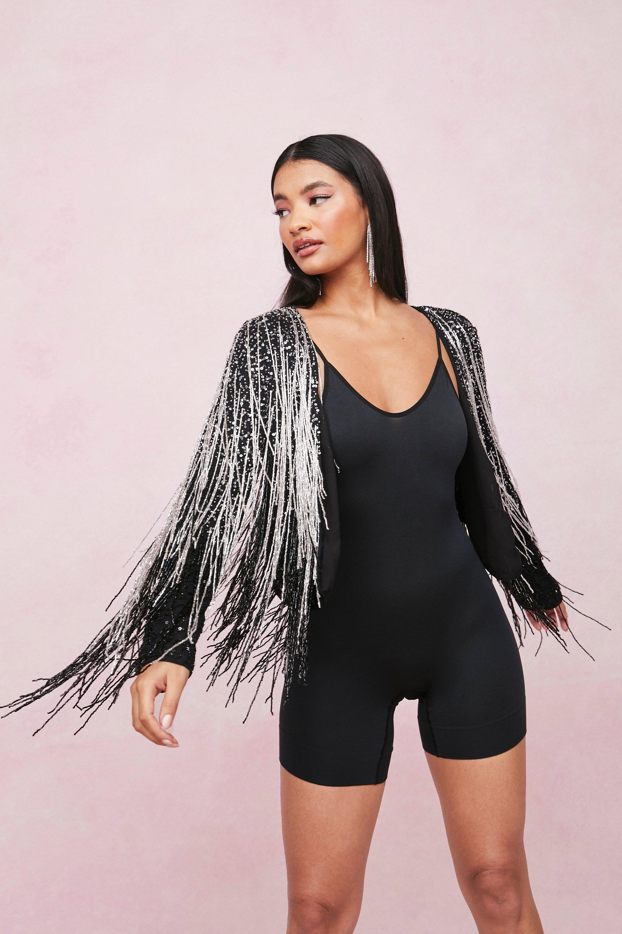 Silver metallic jacket plus on sale size