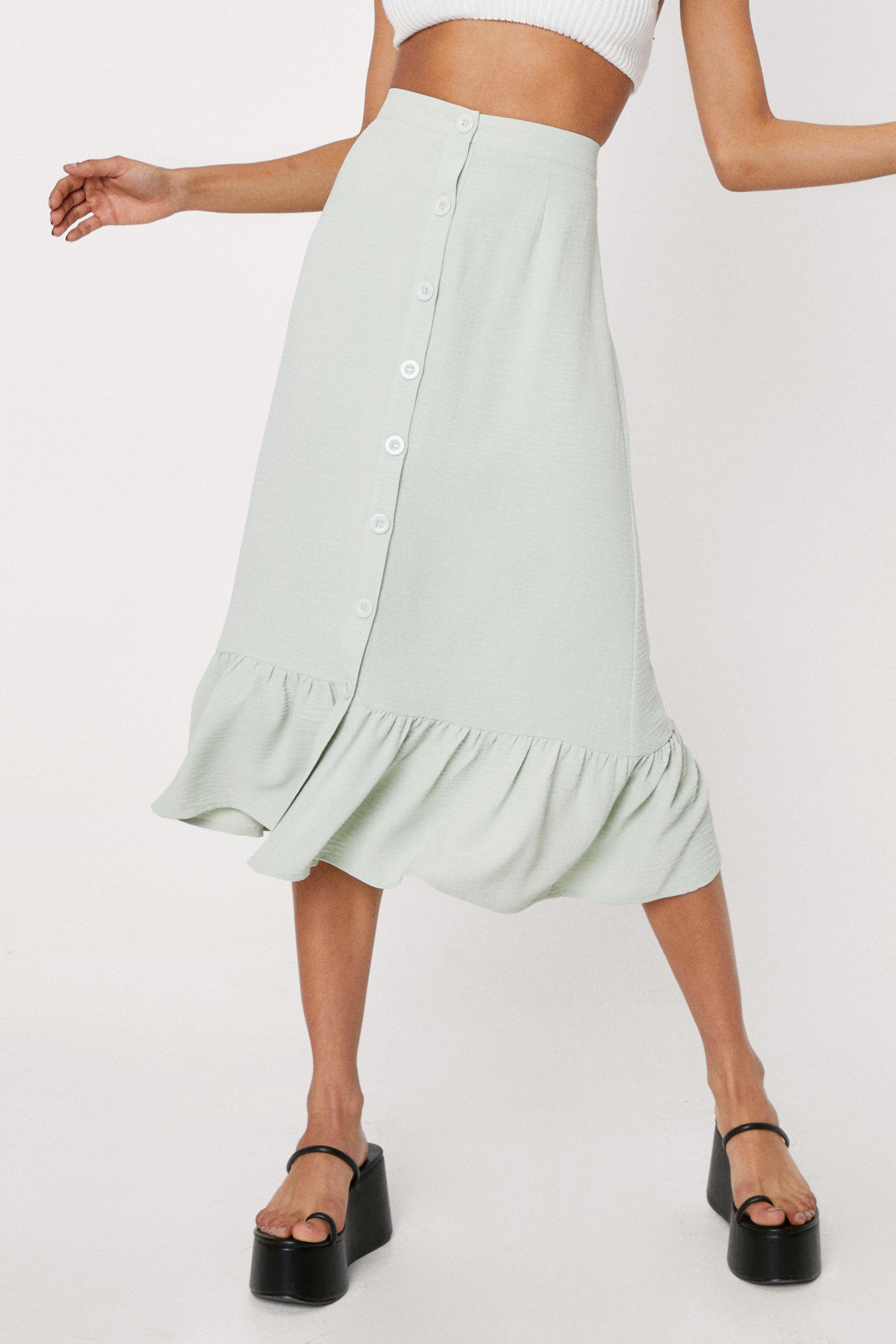 Ruffle button skirt hotsell