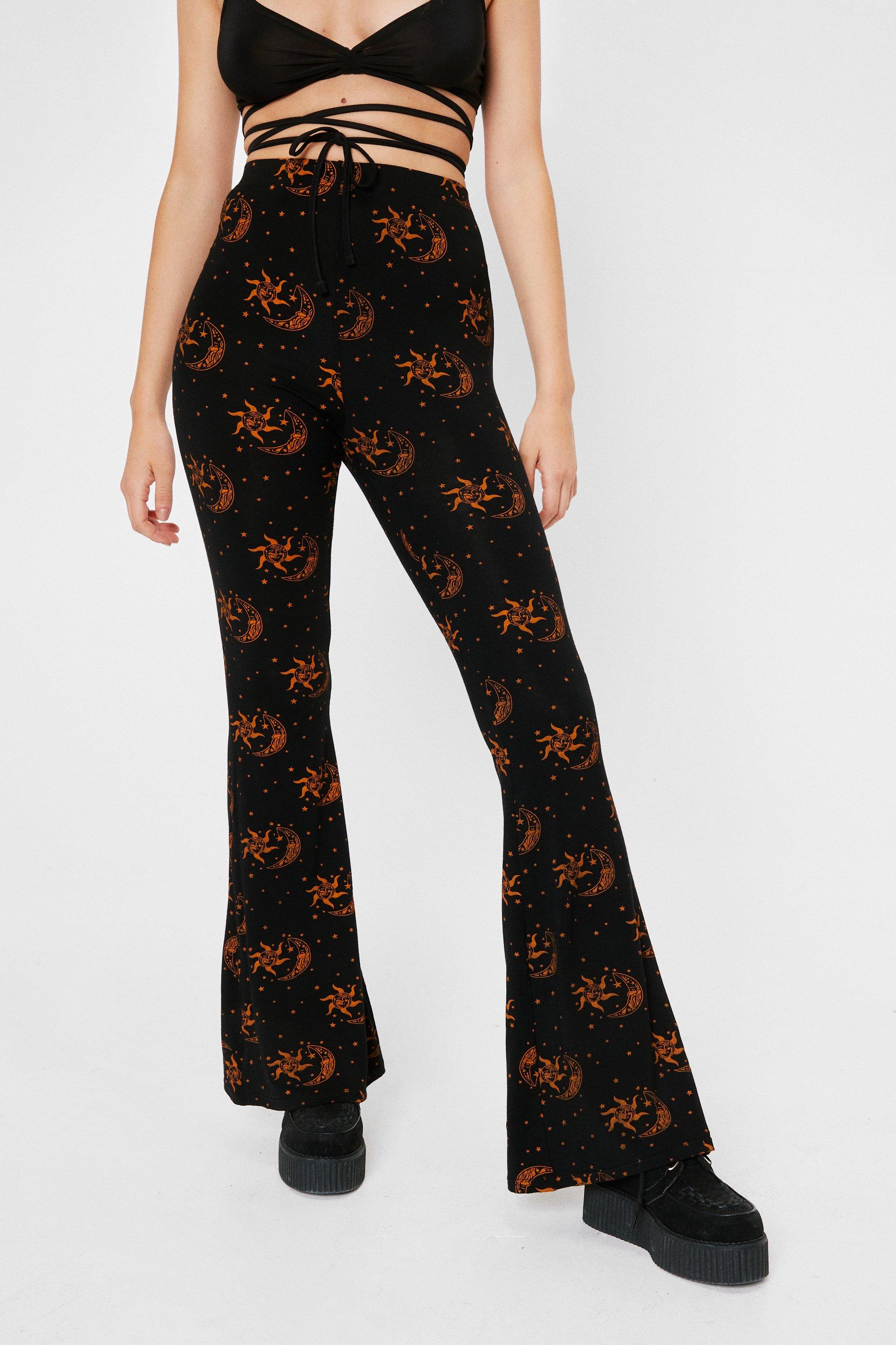 Moon and Star High Waisted Flare Pants