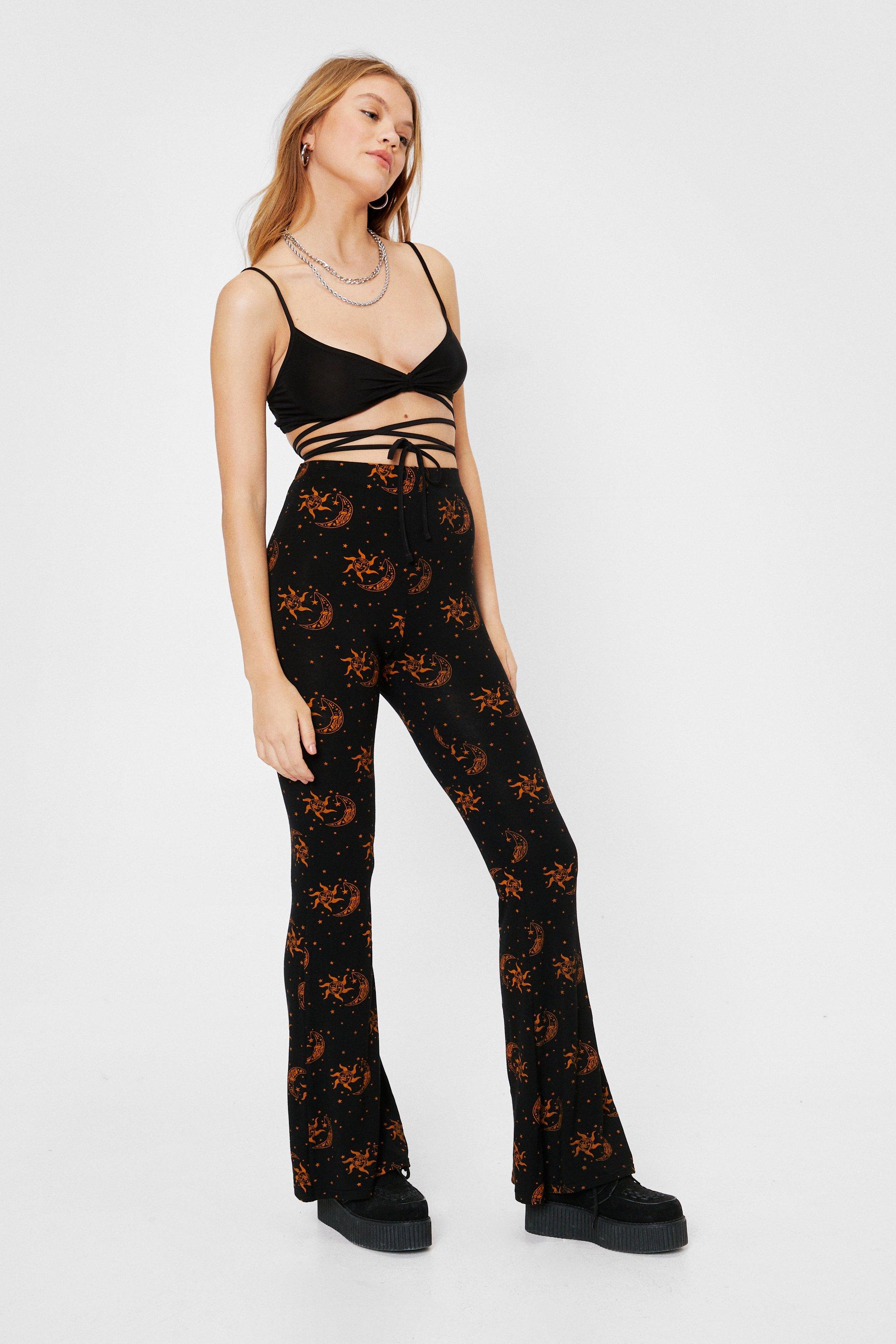 Moon and Star High Waisted Flare Pants