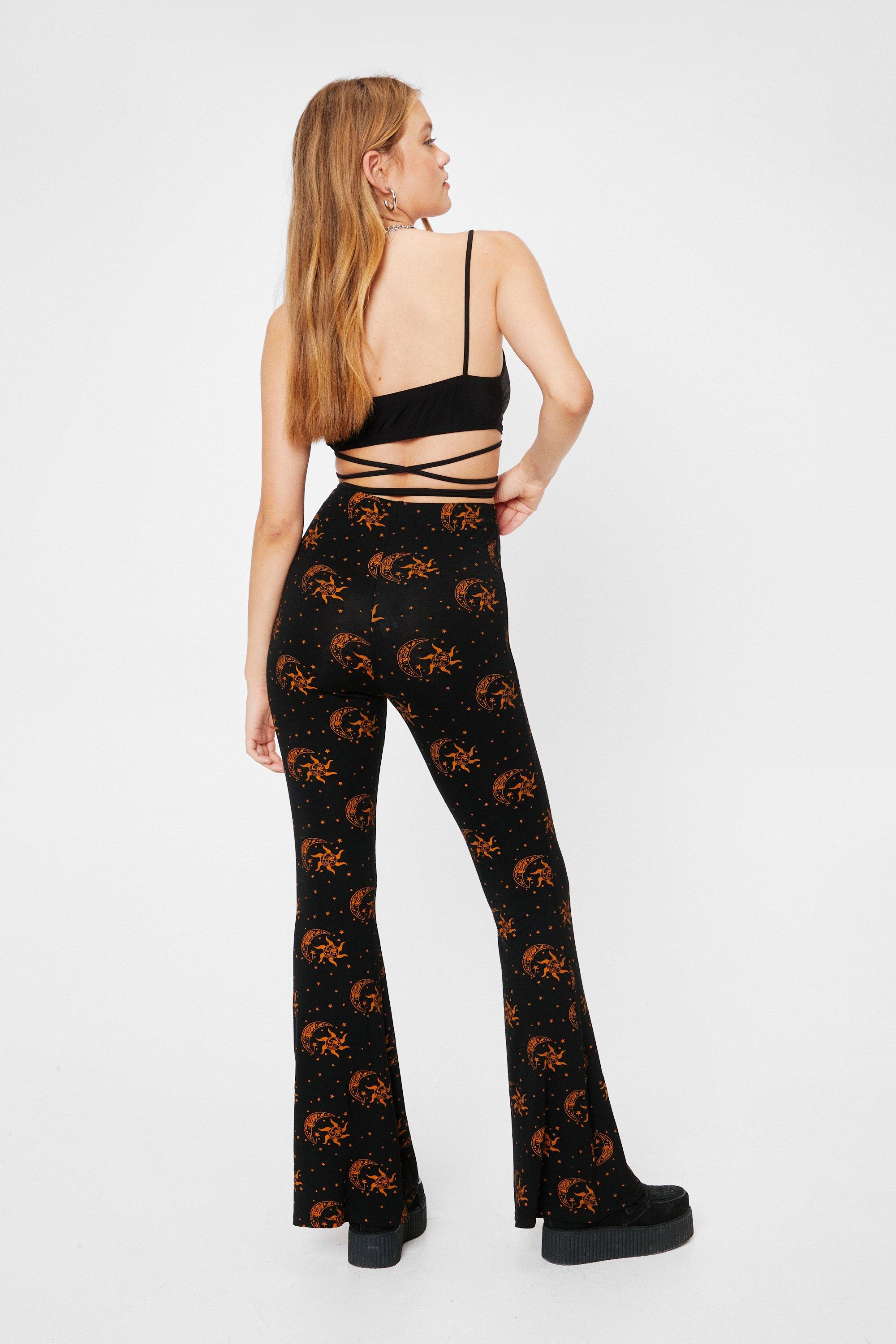 Moon and Star High Waisted Flare Pants