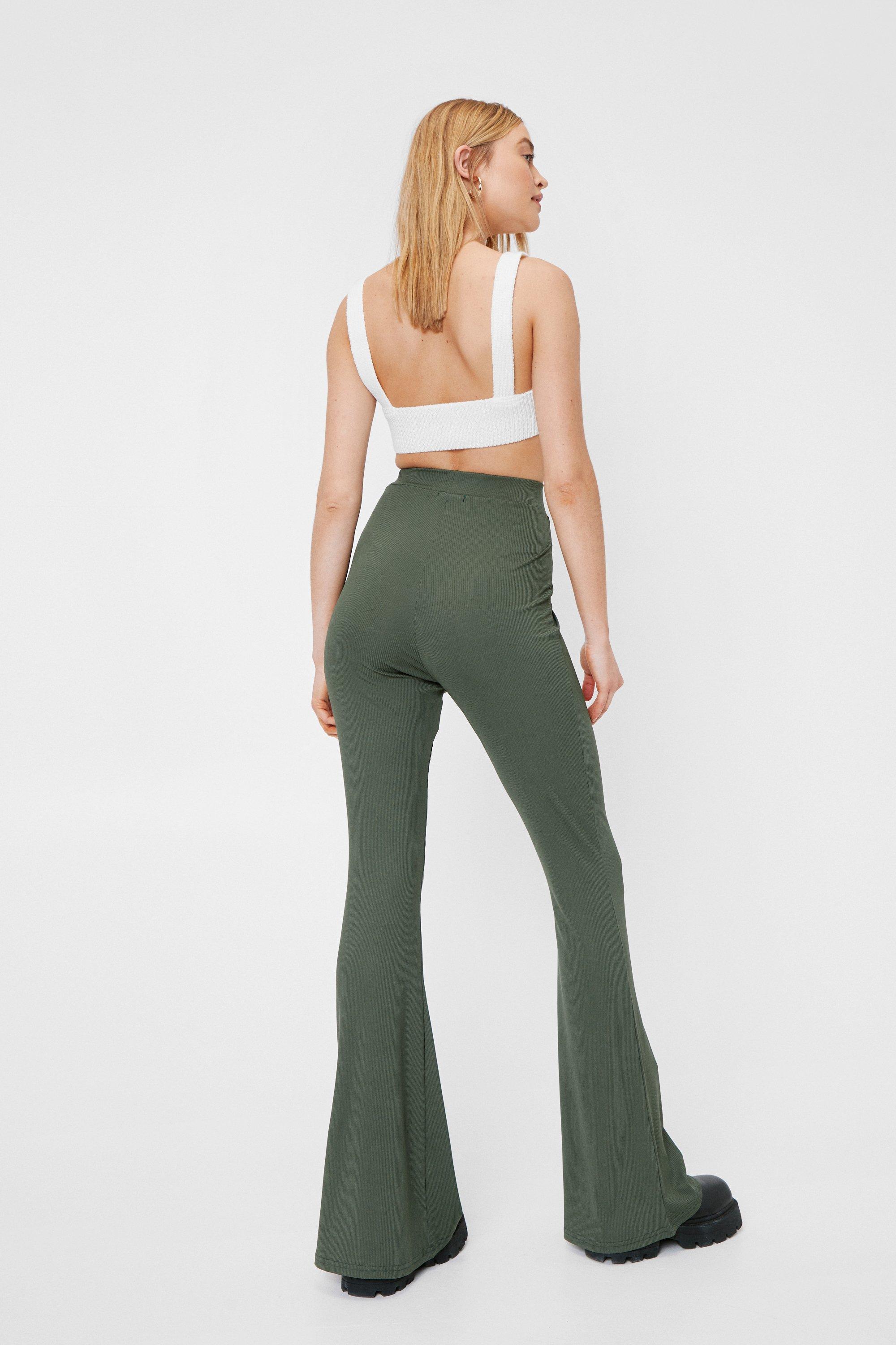 https://media.nastygal.com/i/nastygal/agg03522_khaki_xl_3/khaki-ribbed-high-waisted-flare-pants