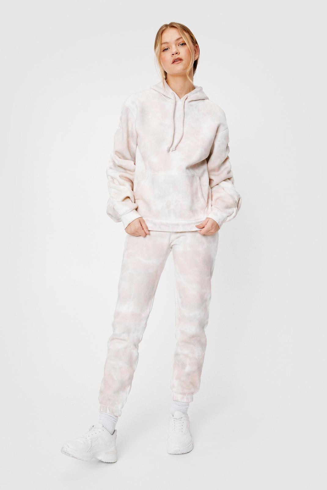 Peach Tie Dye Oversized Hoodie and Joggers Set image number 1