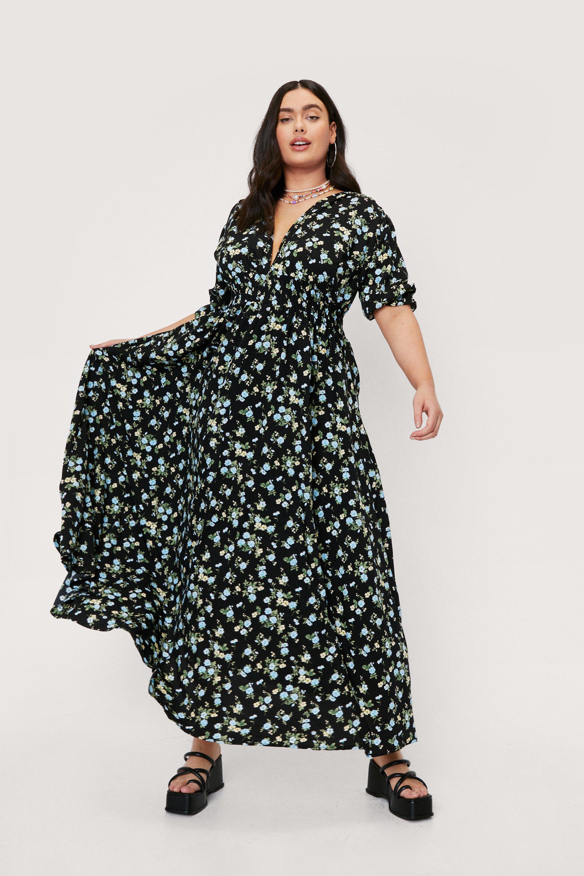 Plus Size Vintage Floral Dress