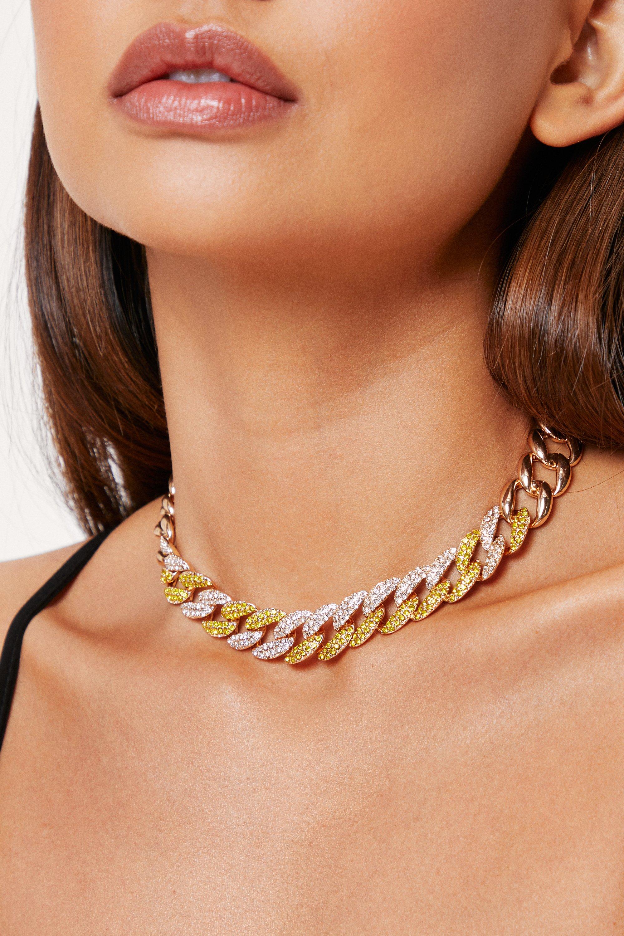 Diamante chunky chain deals necklace