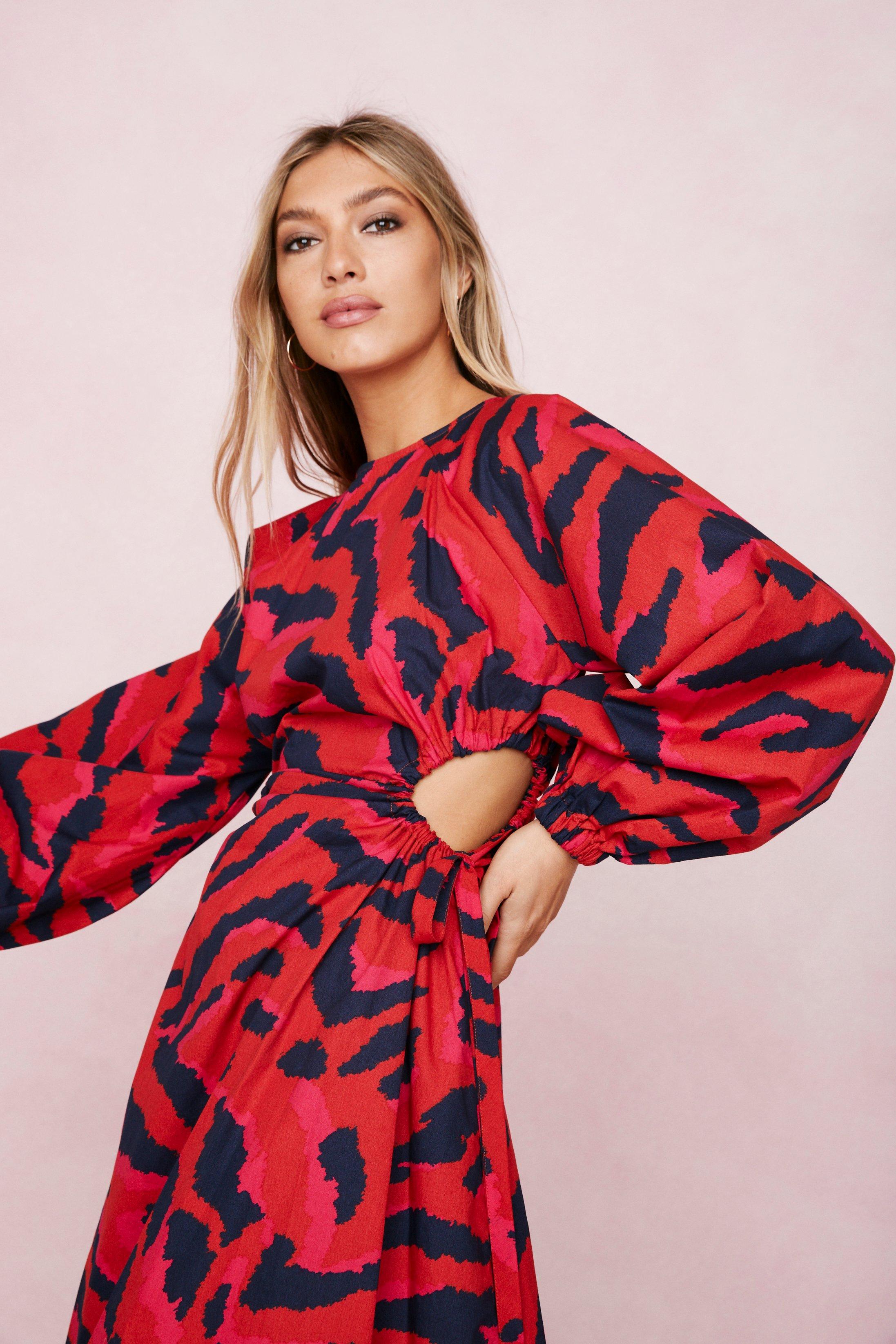 red zebra print dress