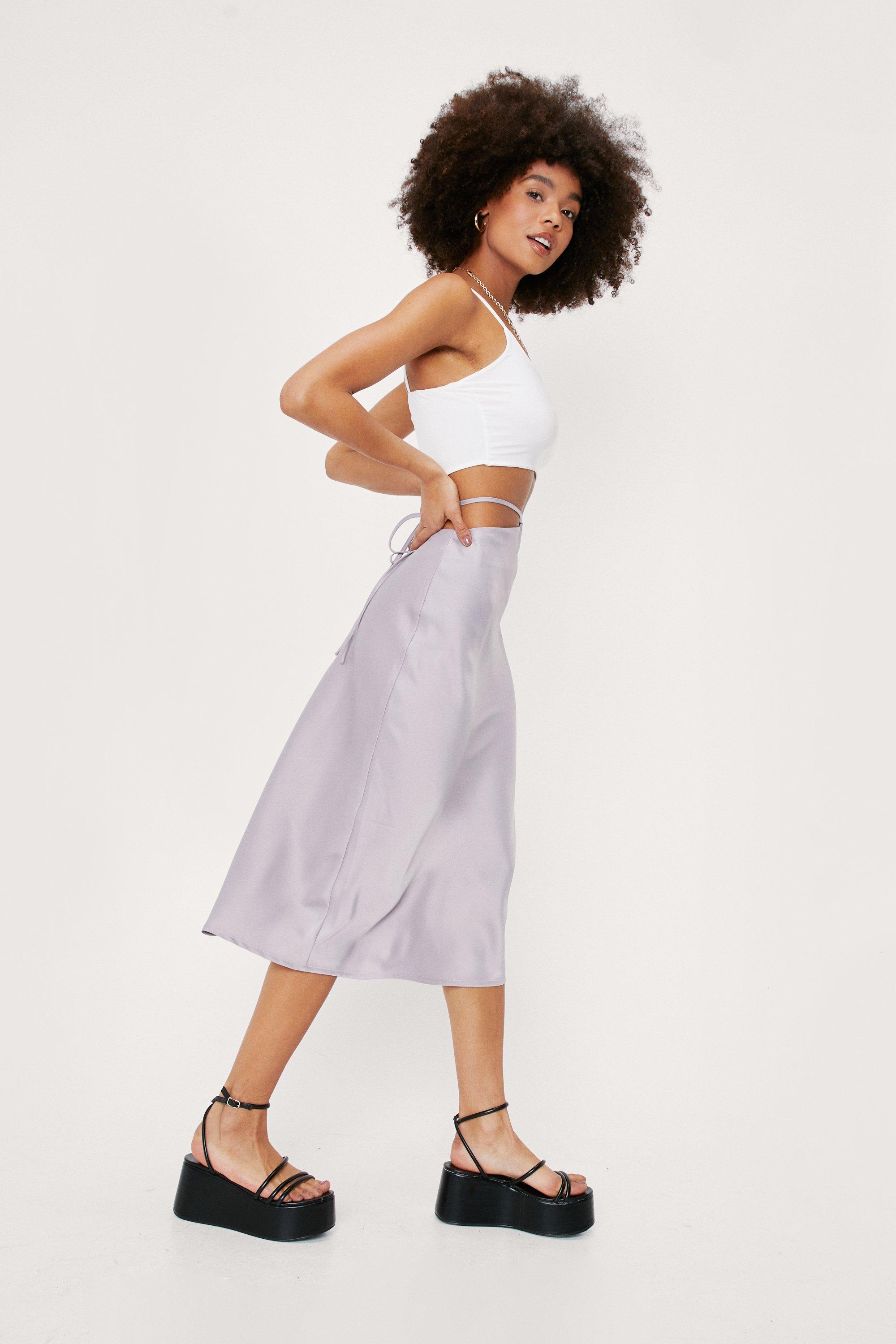 tie side cut out skirt