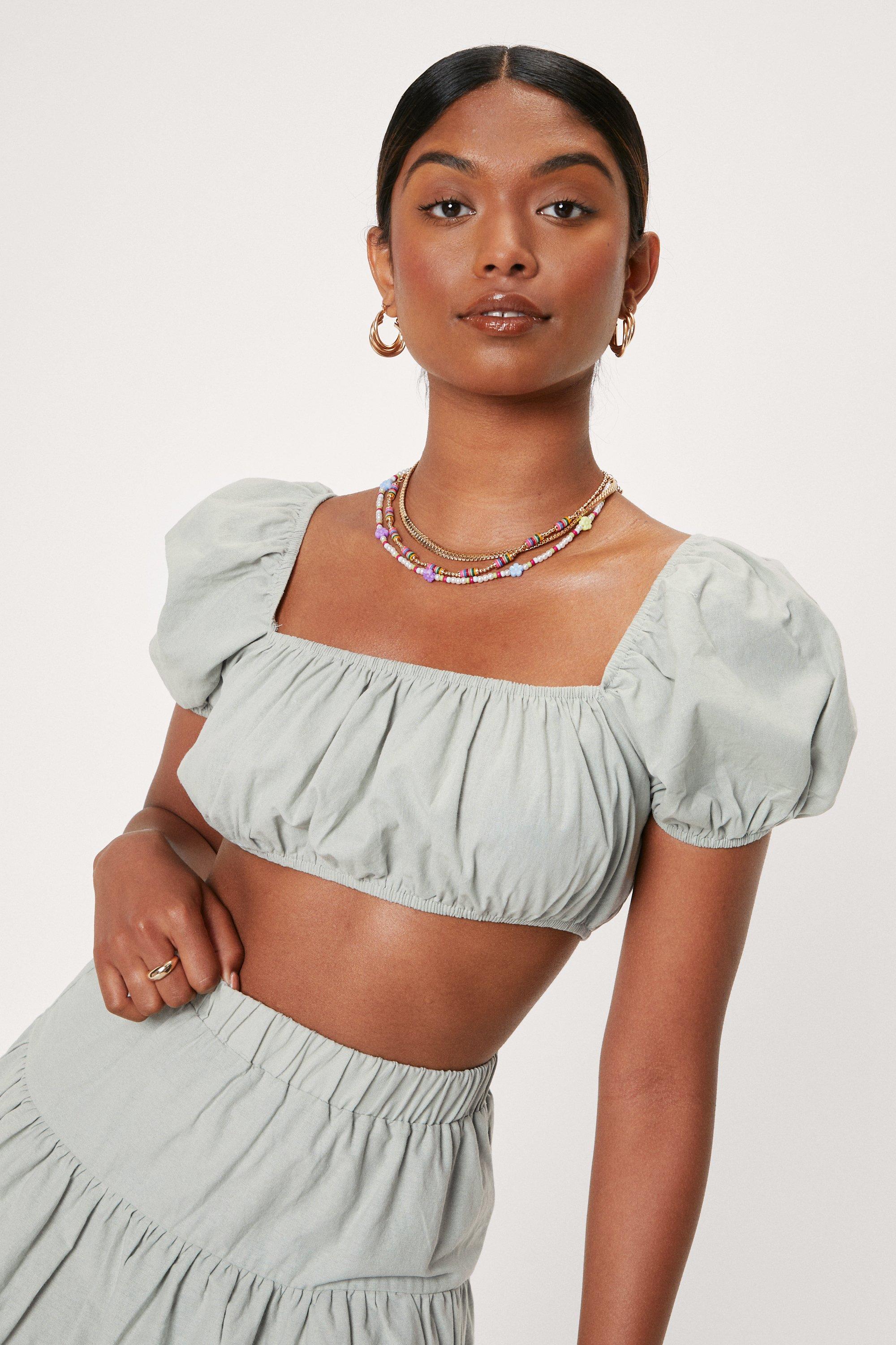 Puff sleeve bralette on sale