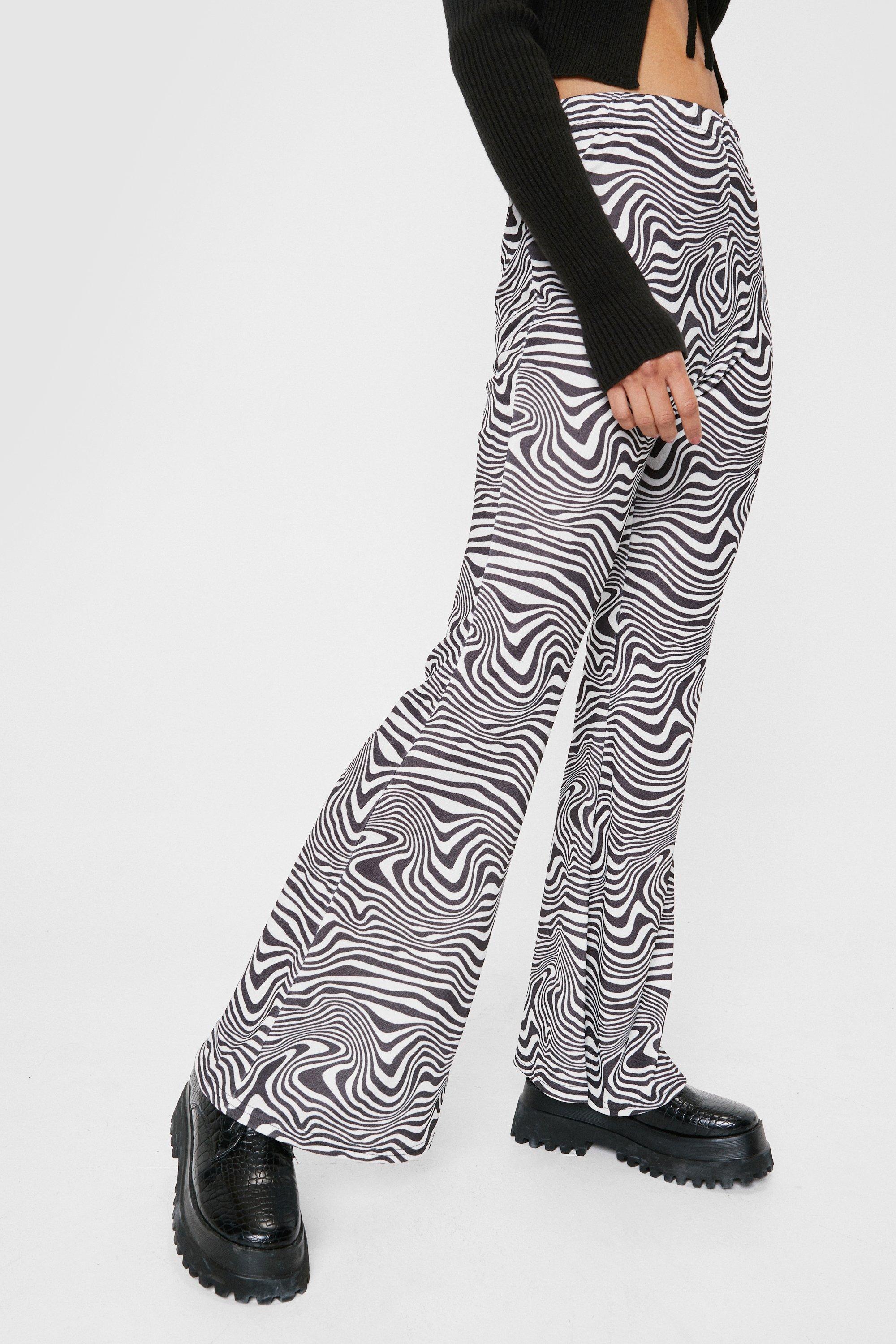 Herd Em Say Petite Zebra Flare Pants Nasty Gal