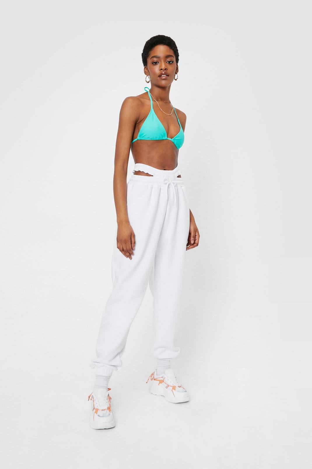 white tie waist joggers