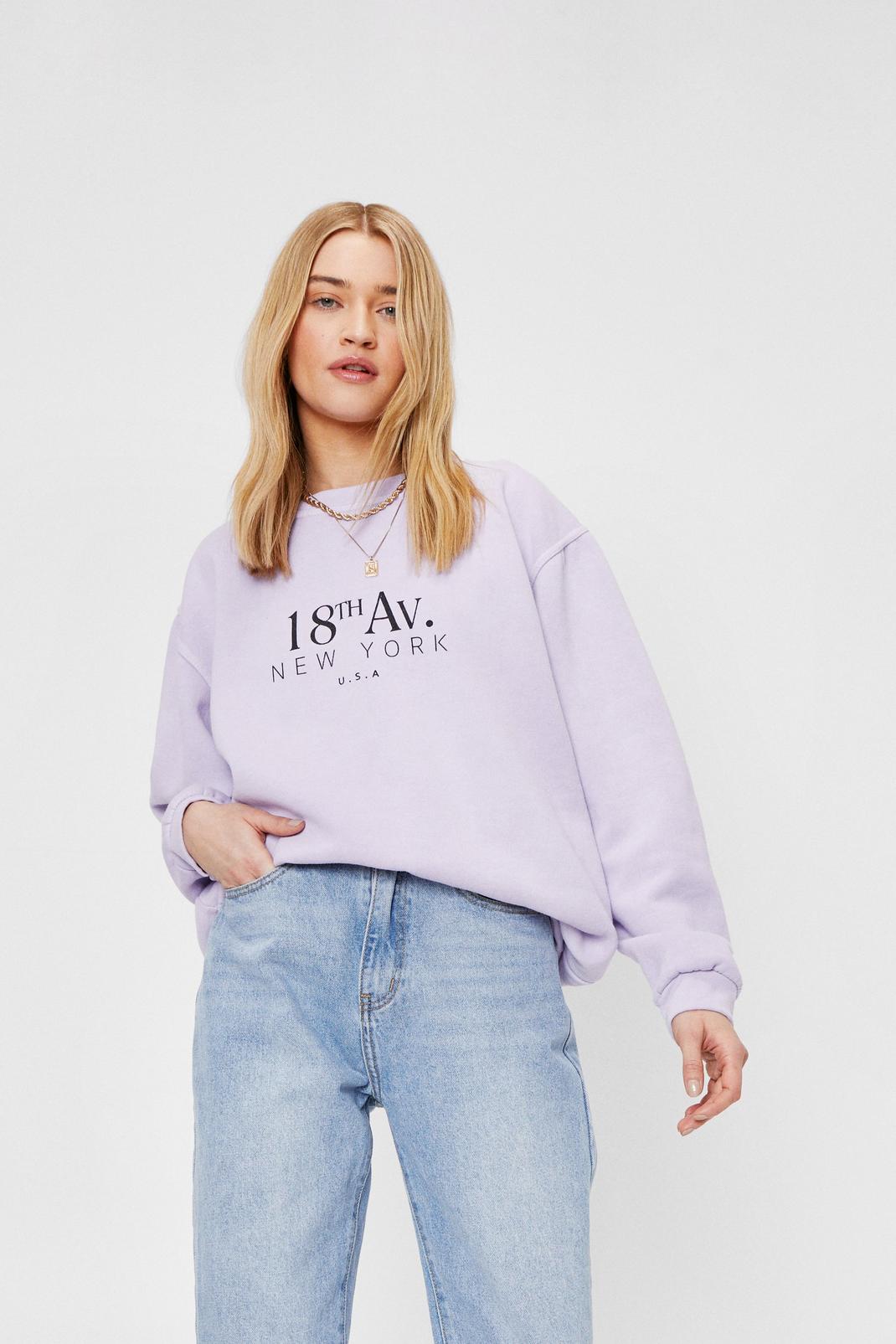 Lilac 18th Avenue New York Graphic Sweatshirt image number 1