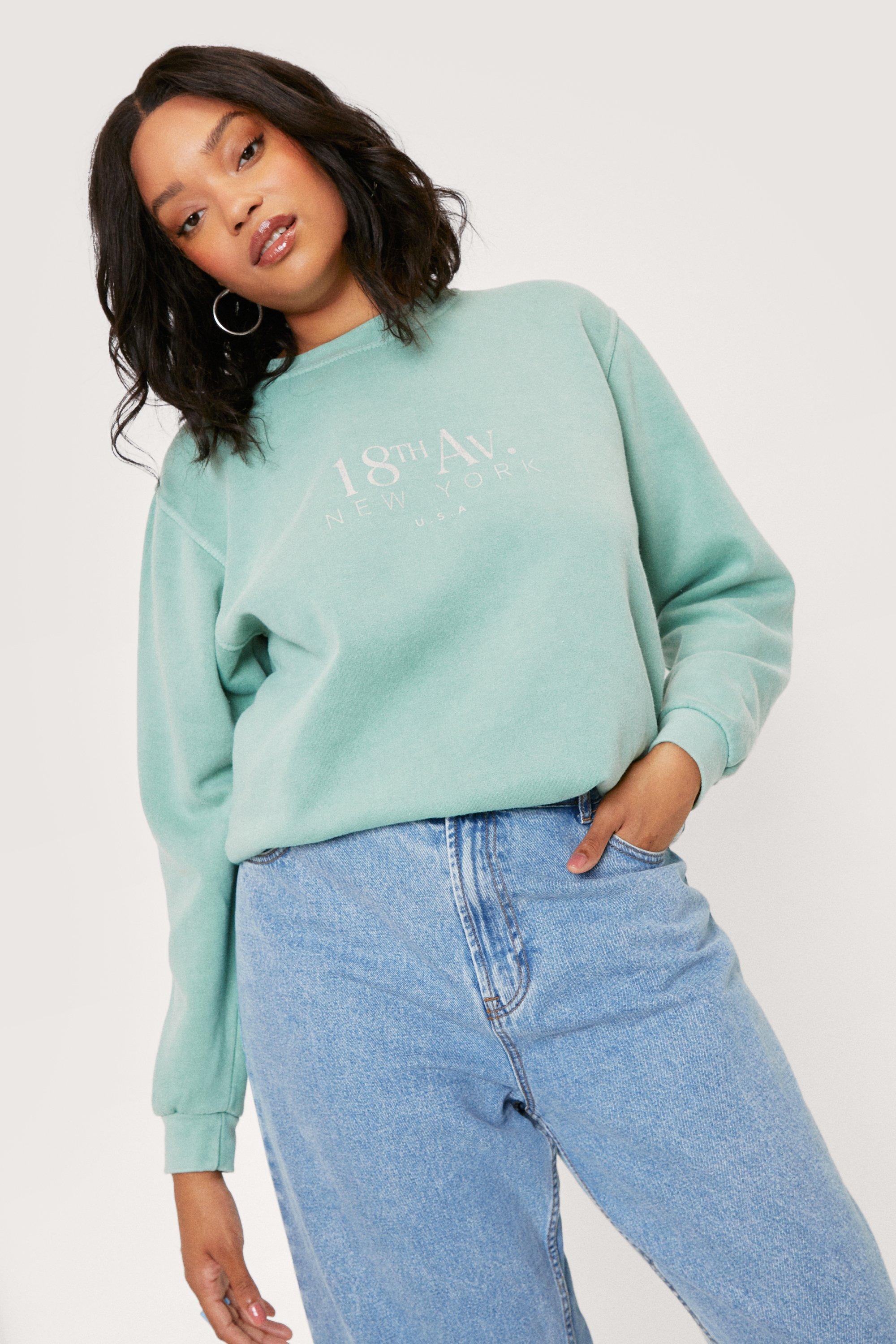 California Slogan Oversized Washed Sweatshirt