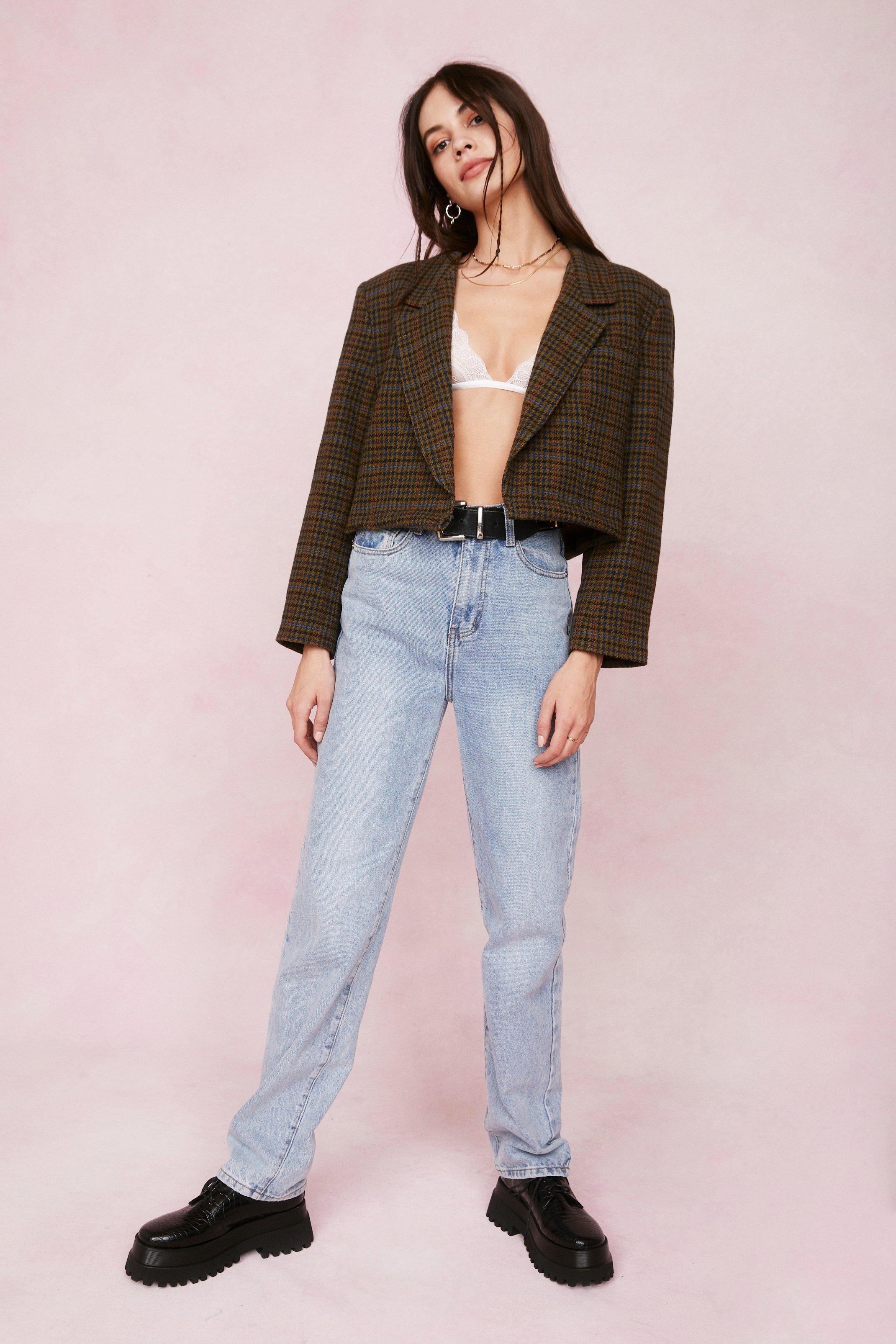 cropped tweed blazer