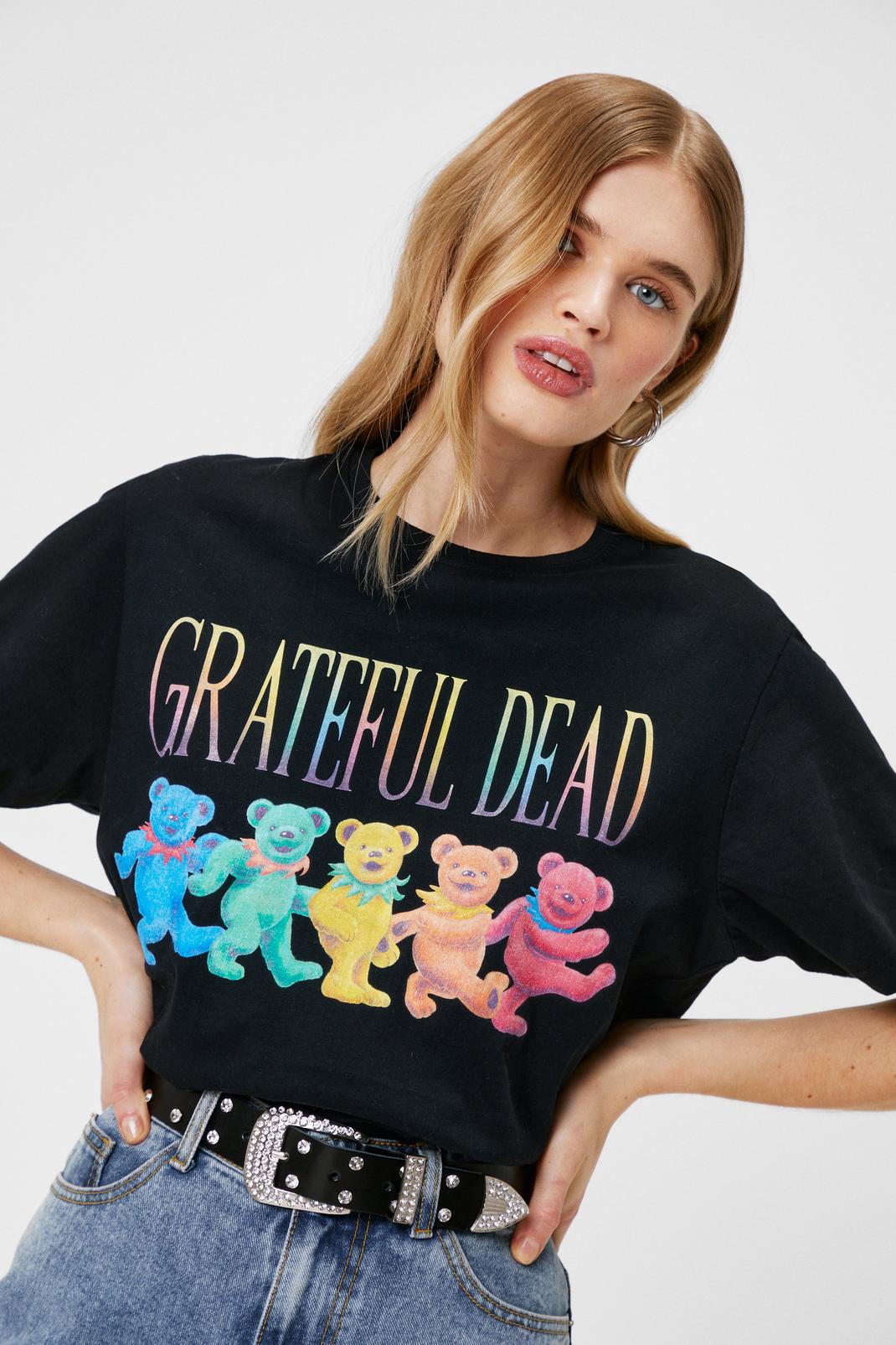 Black Grateful Dead Relaxed Graphic Band T-Shirt image number 1