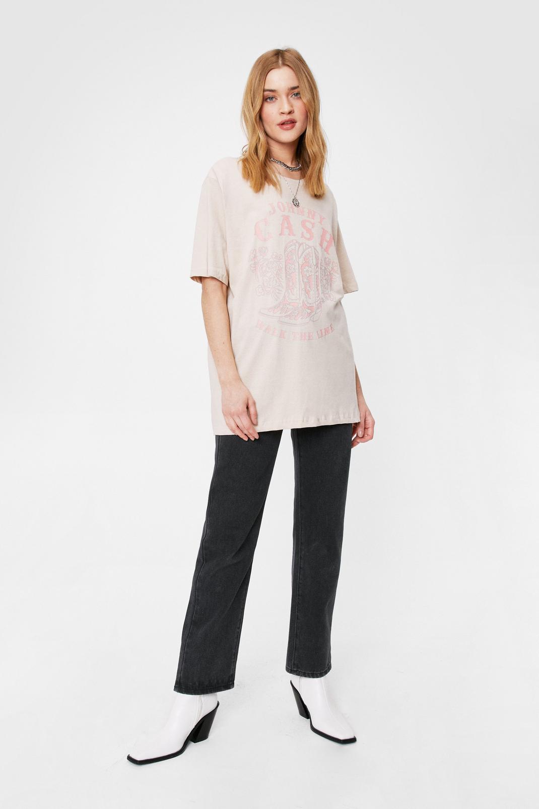Johnny Cash Walk the Line Oversized Graphic T-Shirt | Nasty Gal