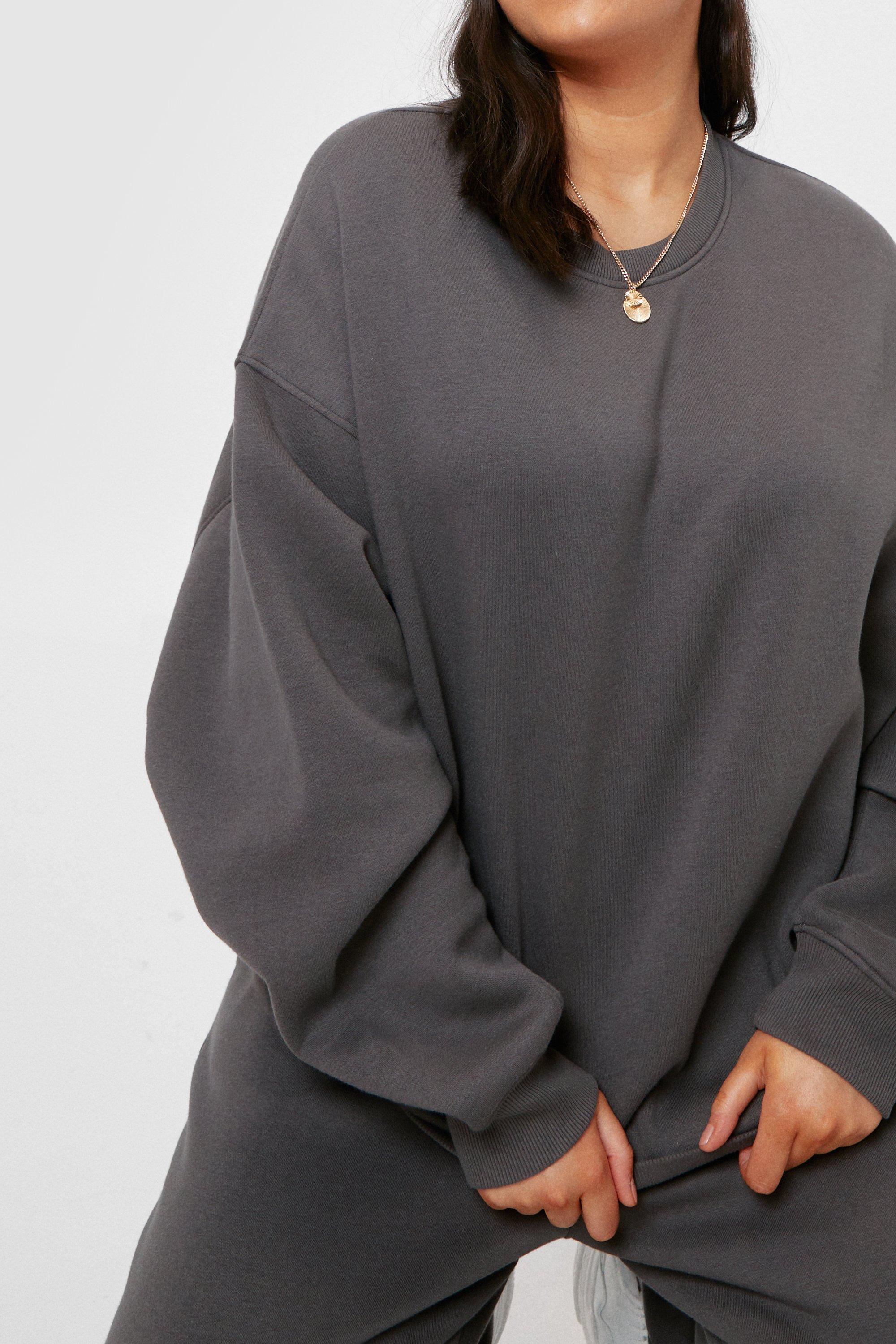 Plus size grey sweatshirt best sale