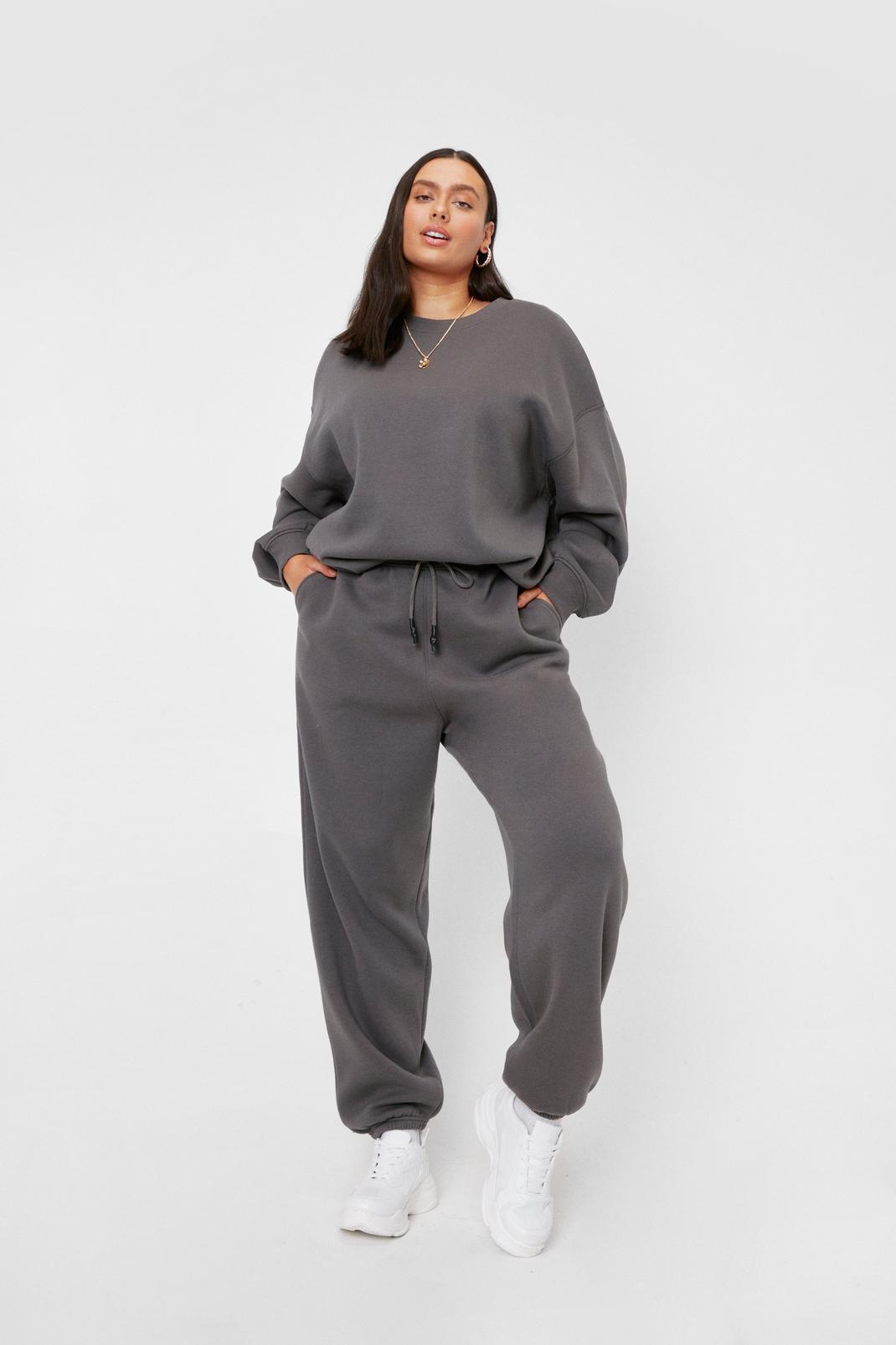 Grande Taille - Pantalon de jogging ample à poches, Charcoal image number 1