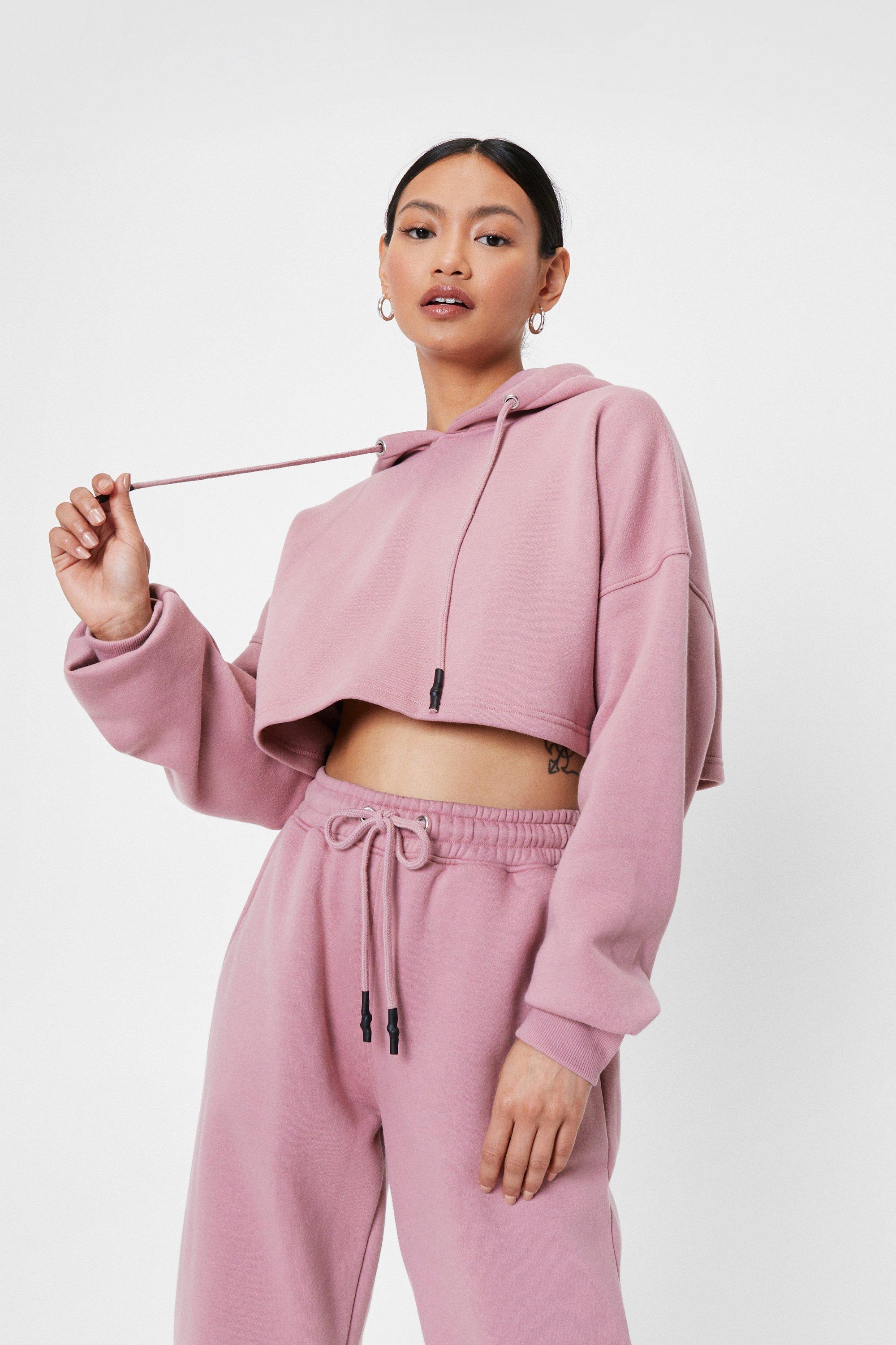 Petite Drawstring Cropped Hoodie