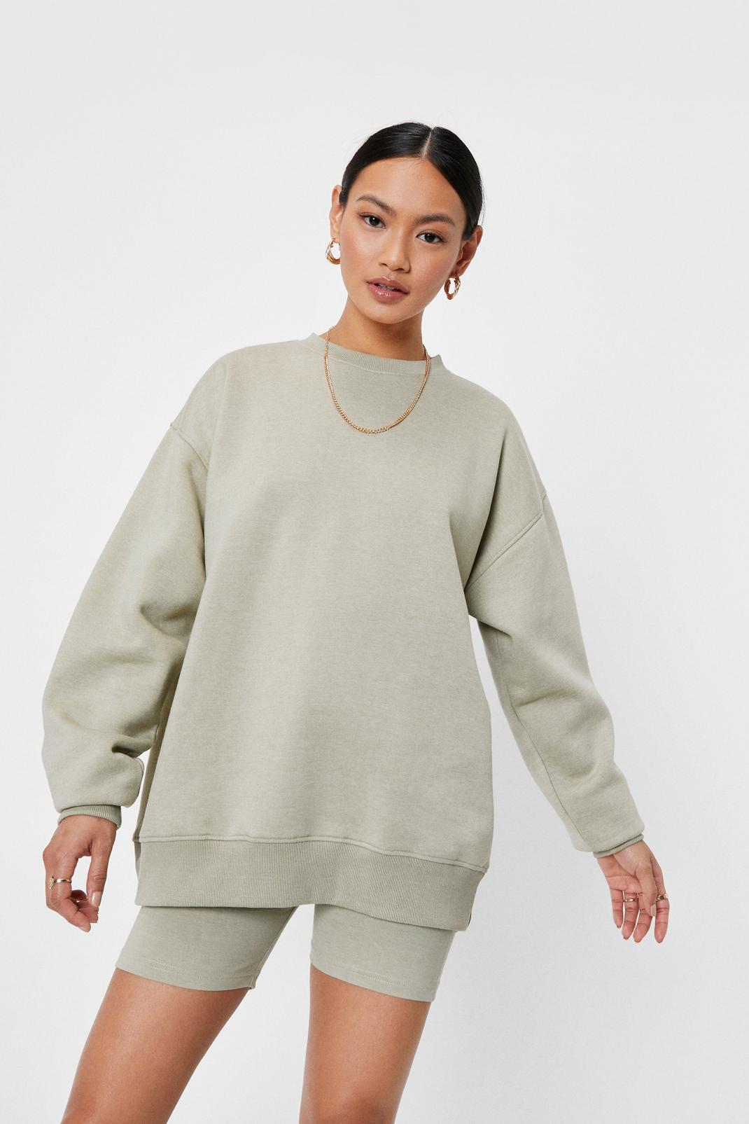 Petite Oversized Crew Neck Sweatshirt | Nasty Gal