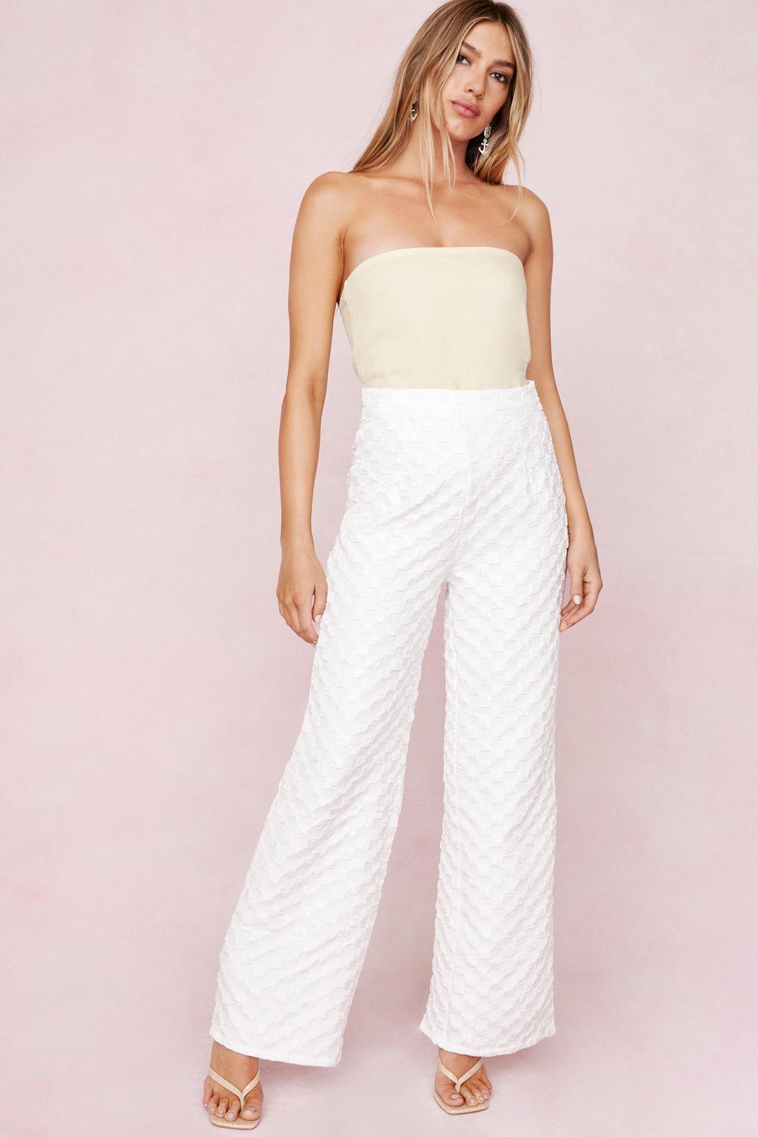 173 Textured High Waisted Wide Leg Pants image number 2